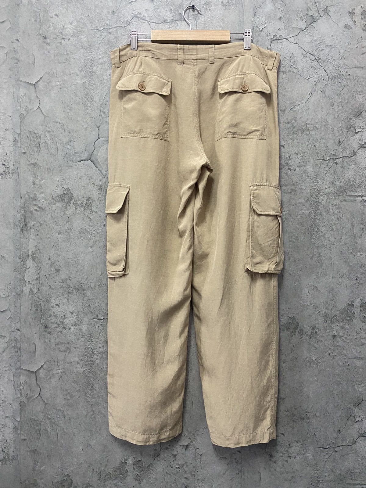 Designer Nanibon Italy Cargo Rayon Easy Pants Loose Fit Pants Size US 32 / EU 48 - 2 Thumbnail