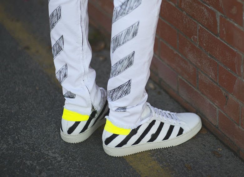 Off-White White Spray Diagonals Sneakers Size US 7 / IT 37 - 2 Thumbnail