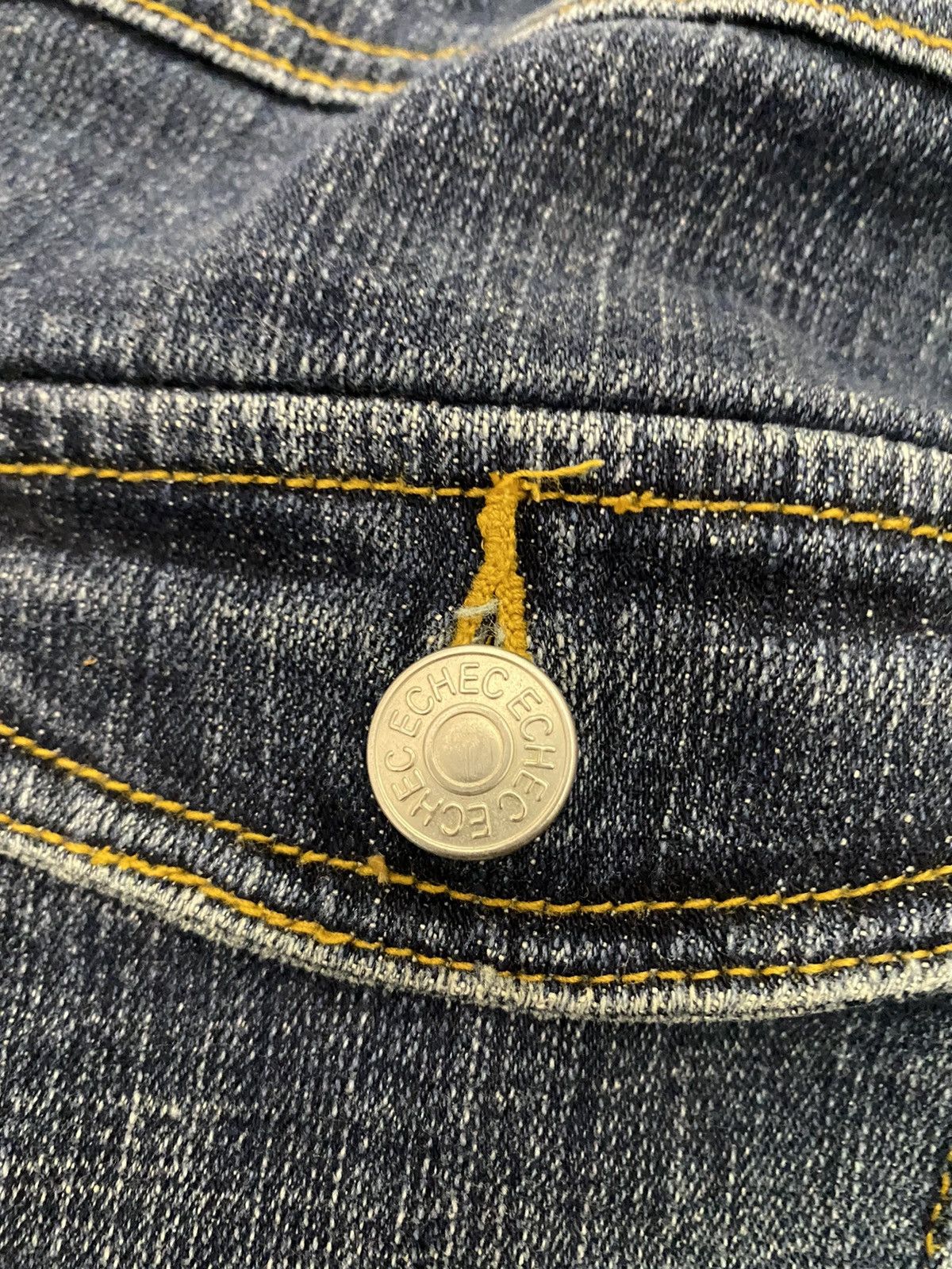 Designer GRAIL🔥ECHEC BRAND🇯🇵4 POCKET DENIM FLARED PANTS Size 29" - 7 Thumbnail