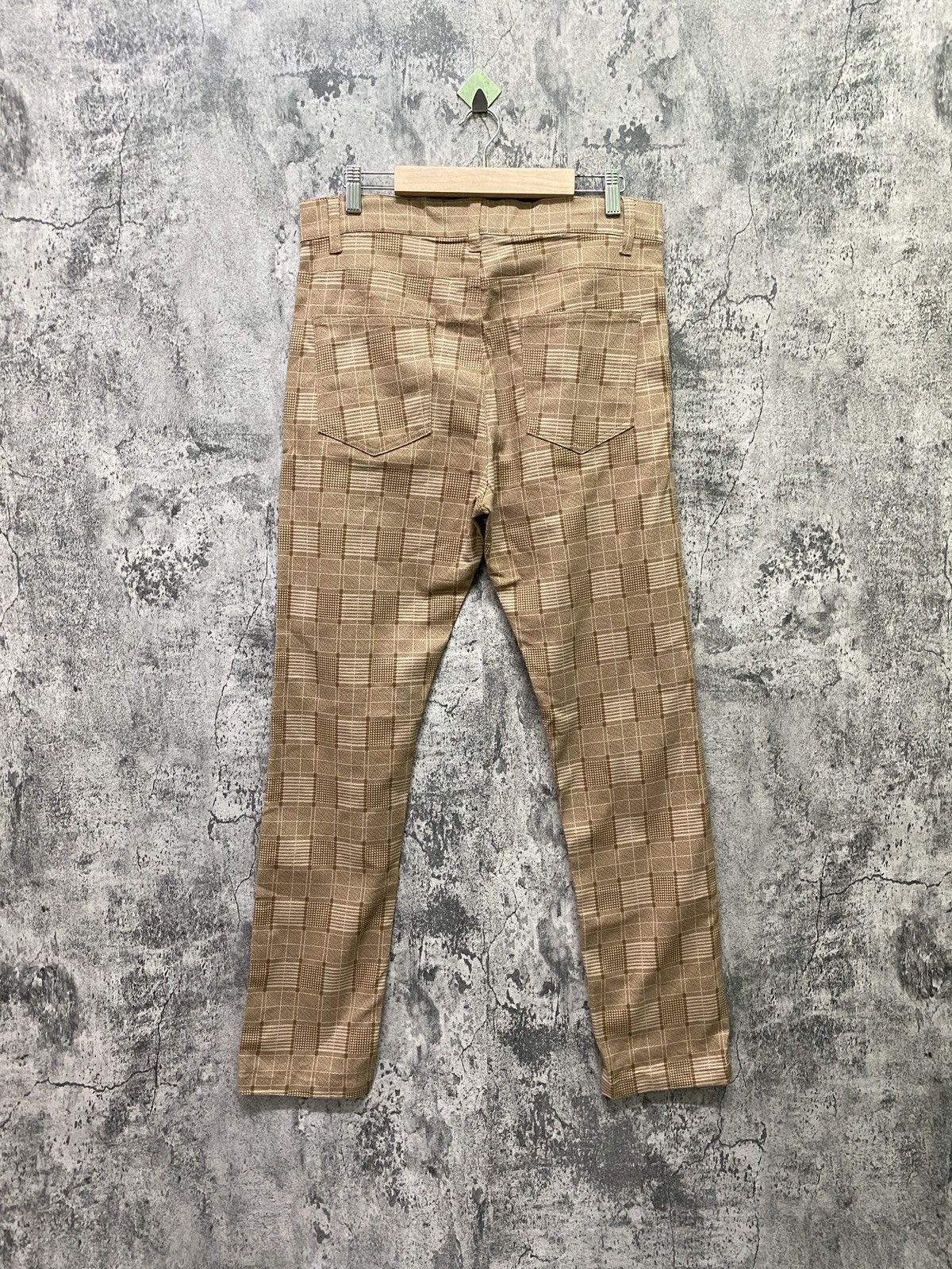 Designer × Japanese Brand Checker Tartan Plaid MONO-MART Skinny Pant Size US 32 / EU 48 - 2 Thumbnail