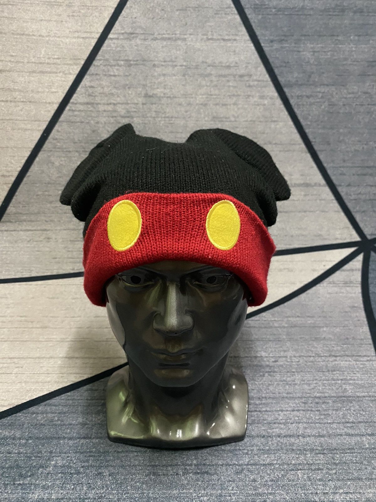 image of Disney Mickey Mouse Bunny Ear Horn Beanie Hat in Black, Men's