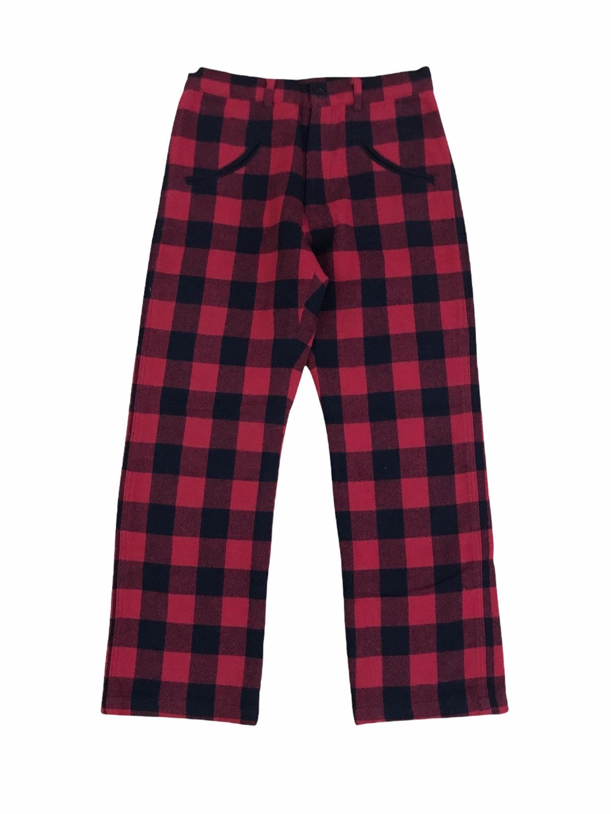 image of Malcolm Mclaren x Seditionaries Tout A Coup Seditionaries Wool Tartan Pants in Red Tartan (Size 26)
