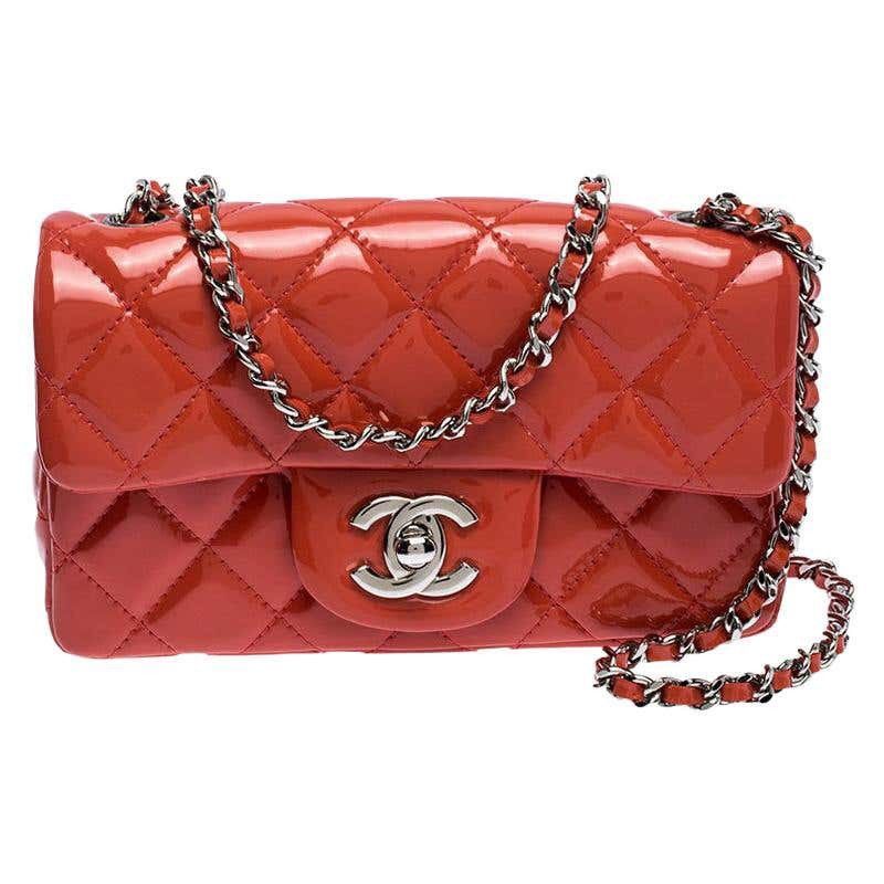 Chanel Chanel Coral Quilted Patent Leather Mini Classic Flap Bag Size ONE SIZE - 1 Thumbnail