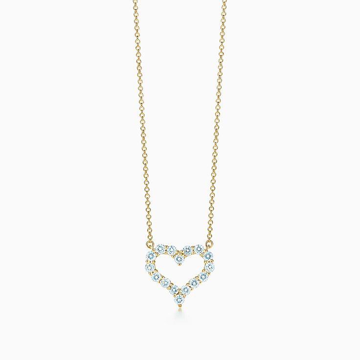 Tiffany & Co. 18k Gold Diamond Heart Pendant Necklace Size ONE SIZE - 1 Thumbnail