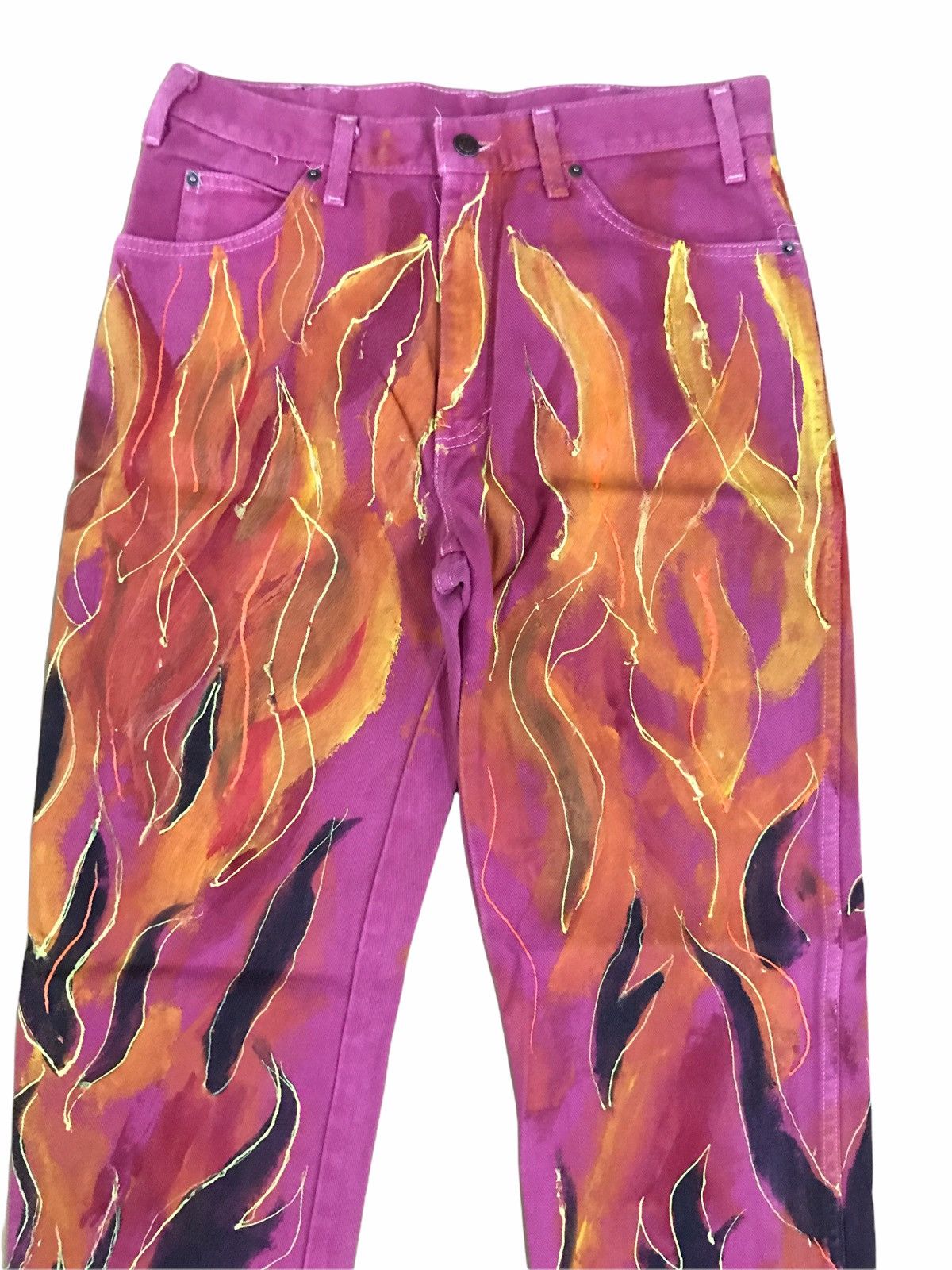 Route 66 × Vintage American Vintage Route 66 Very Dope Fire Pants Size US 29 - 3 Thumbnail