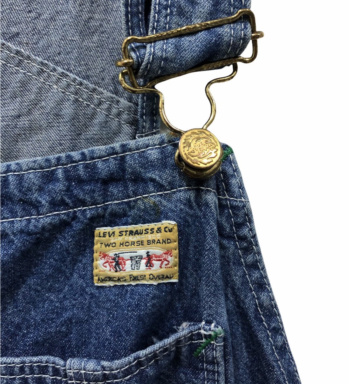 Levi's × Levi's Vintage Clothing × Vintage Vintage Y2K Levi’s Denim Overalls Two Horse Brand Workwear Size US 33 - 5 Thumbnail