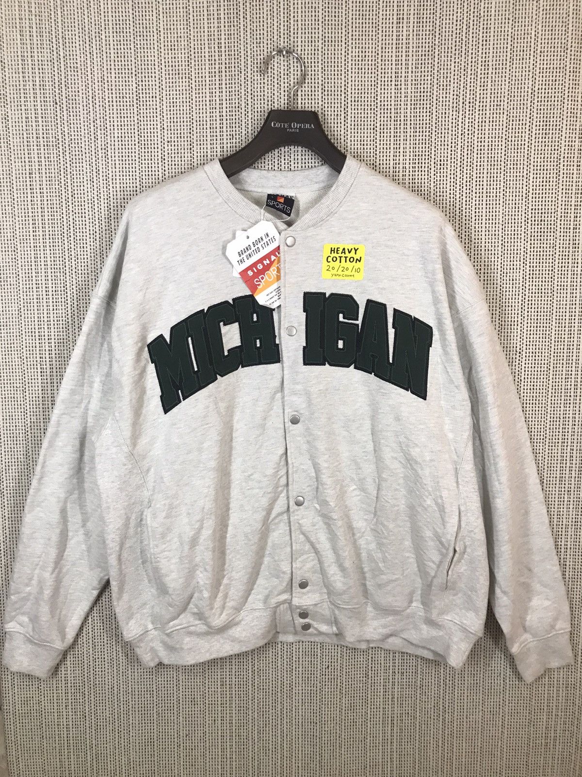 image of Made In USA x Signal Sport Steals Nosvintage Signal Sport Bomber Jacket Michigan in White (Size Lar