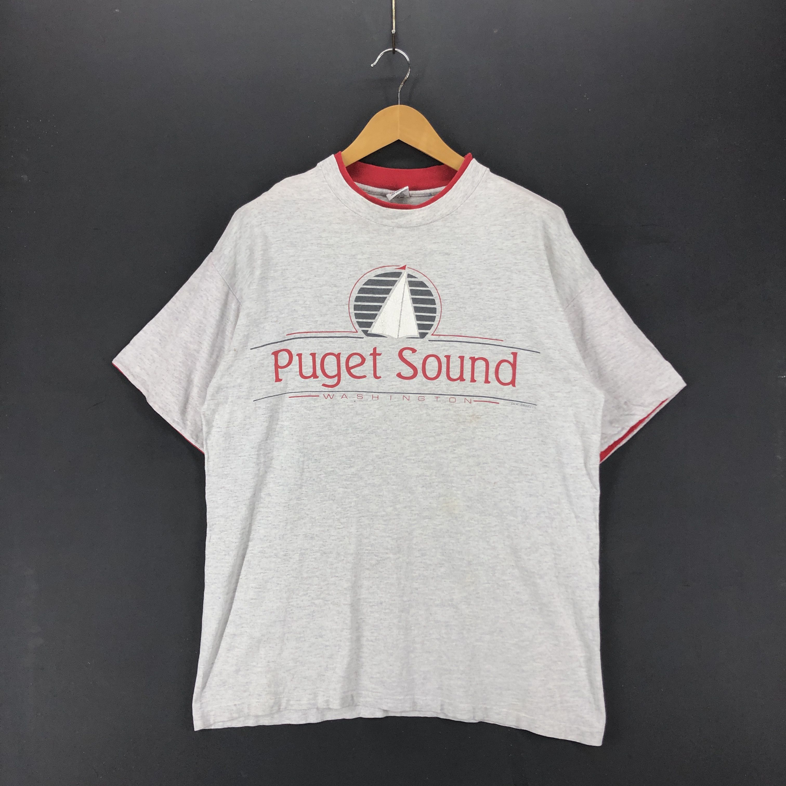 Signal Sport 90s Vintage PUGET SOUND Crew Neck T Shirt #2095-71 Size US XL / EU 56 / 4 - 1 Thumbnail