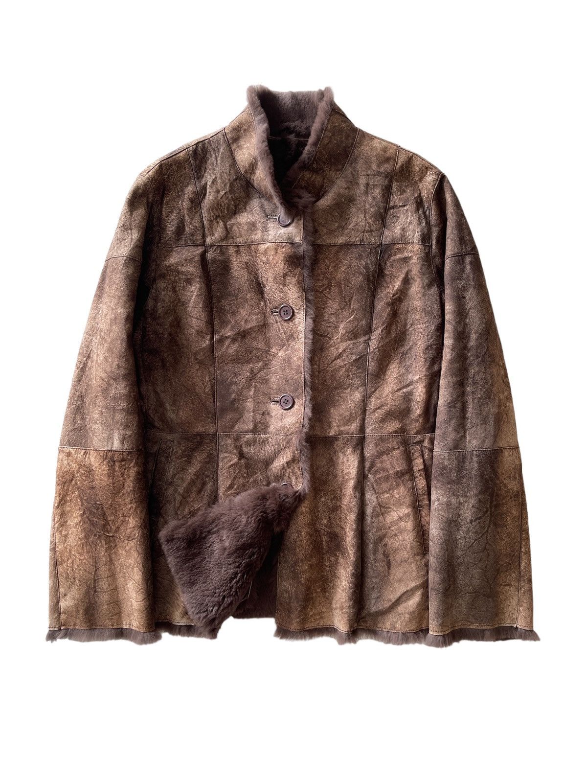 Vintage Vintage Rabbit Fur Patchwork Jacket Size L / US 10 / IT 46 - 1 Thumbnail