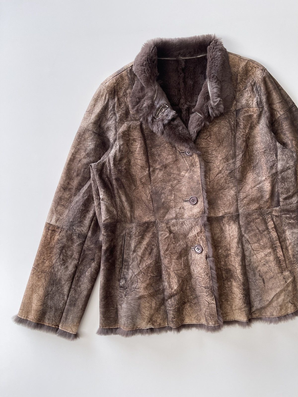 Vintage Vintage Rabbit Fur Patchwork Jacket Size L / US 10 / IT 46 - 14 Thumbnail
