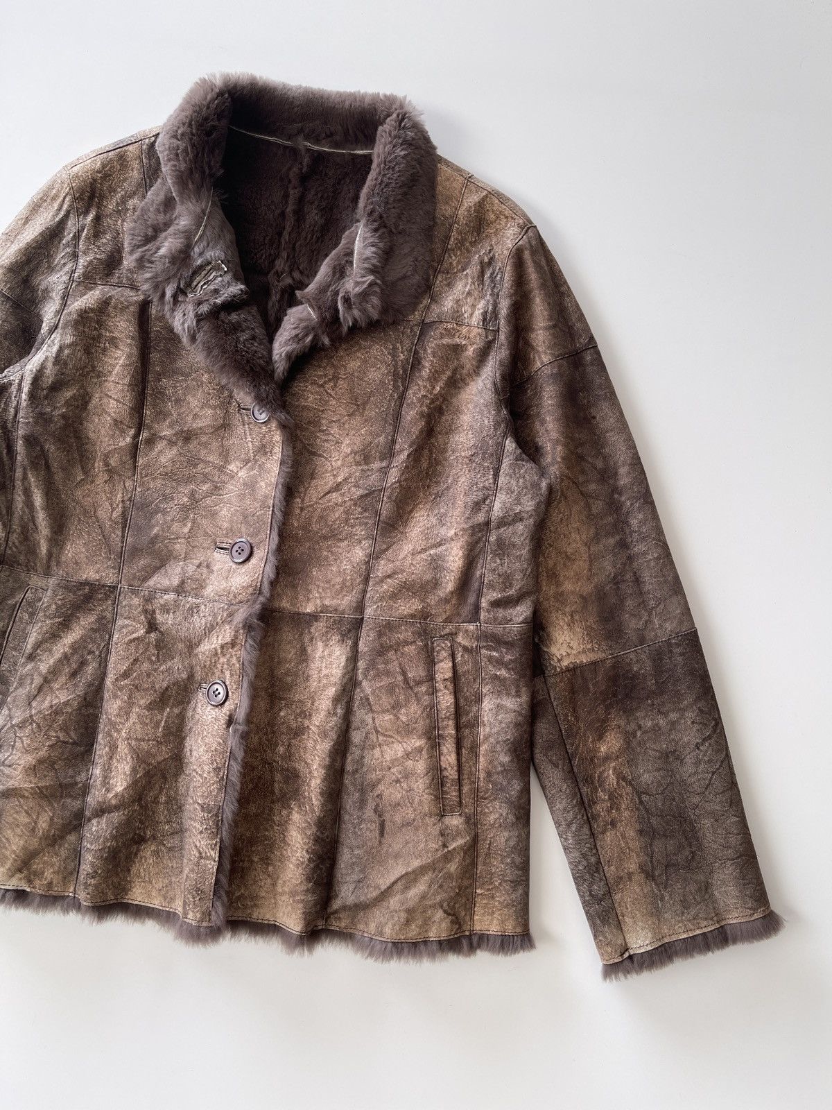 Vintage Vintage Rabbit Fur Patchwork Jacket Size L / US 10 / IT 46 - 13 Thumbnail