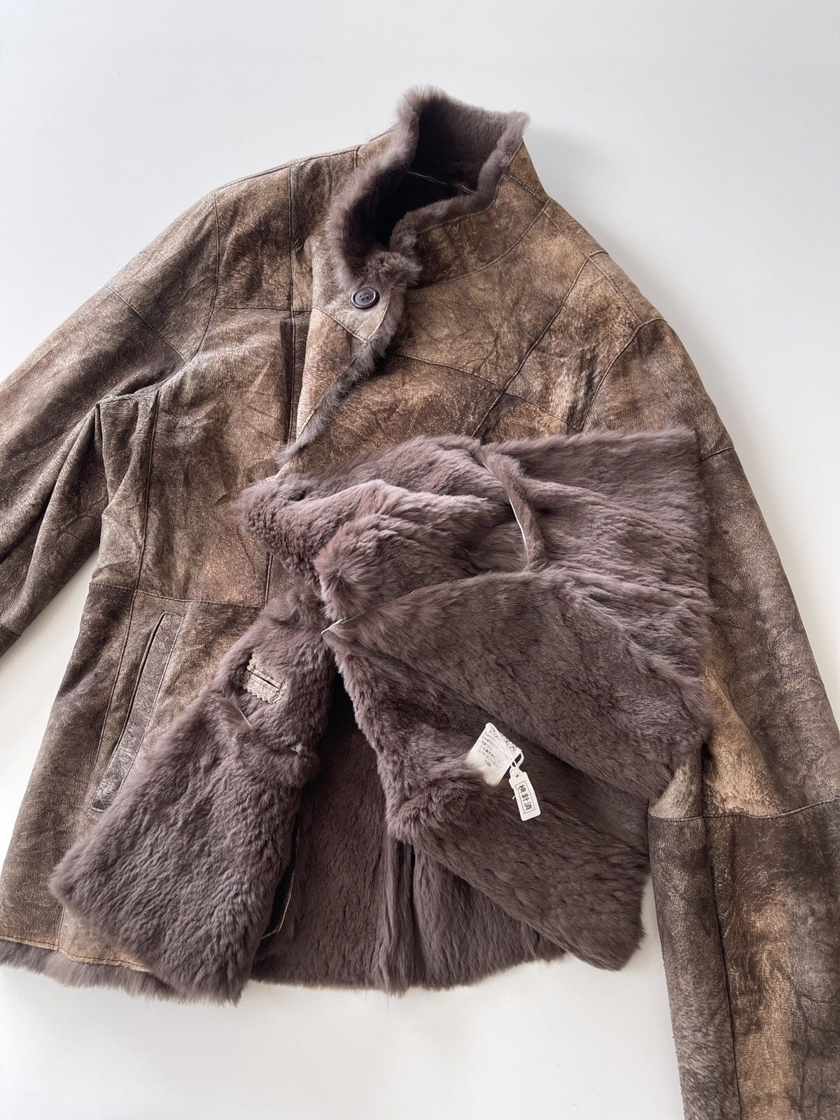 Vintage Vintage Rabbit Fur Patchwork Jacket Size L / US 10 / IT 46 - 12 Thumbnail