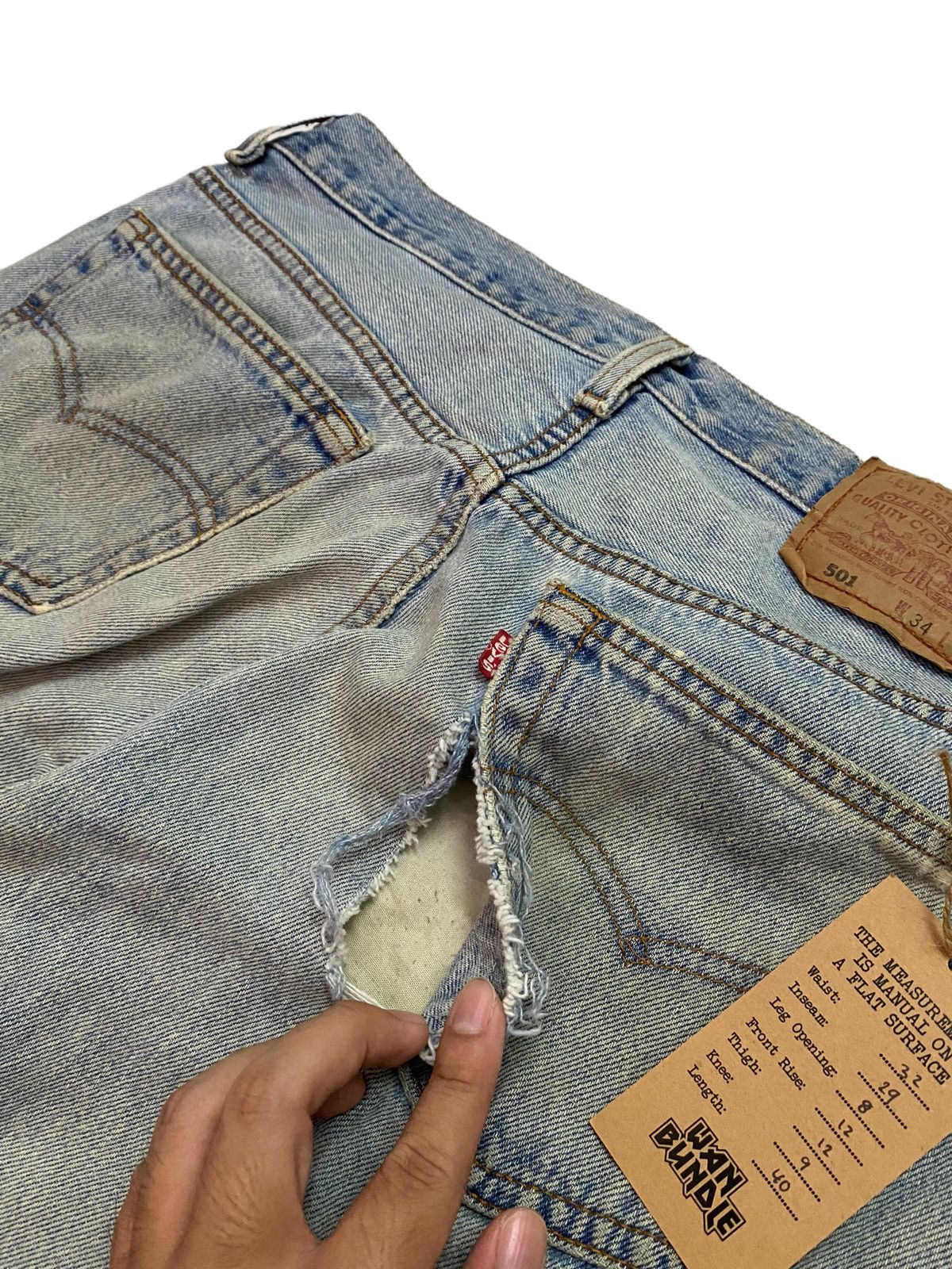 Levi's Vintage Levi's 501 Distressed Punk Bondage Style made USA Size US 32 / EU 48 - 8 Thumbnail