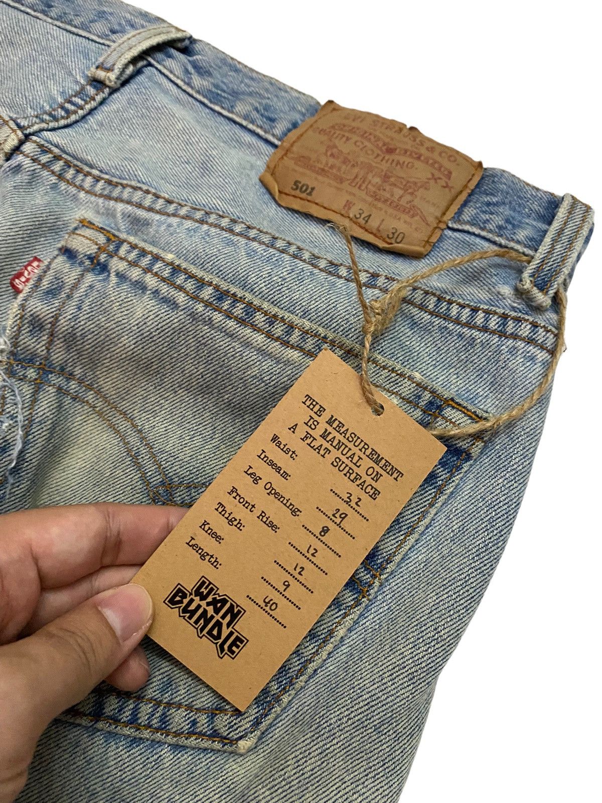 Levi's Vintage Levi's 501 Distressed Punk Bondage Style made USA Size US 32 / EU 48 - 9 Thumbnail
