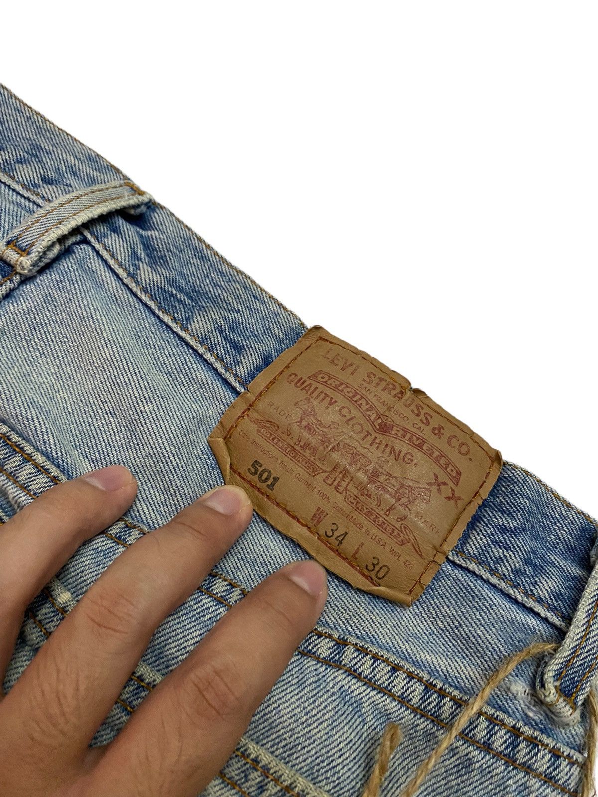 Levi's Vintage Levi's 501 Distressed Punk Bondage Style made USA Size US 32 / EU 48 - 7 Thumbnail