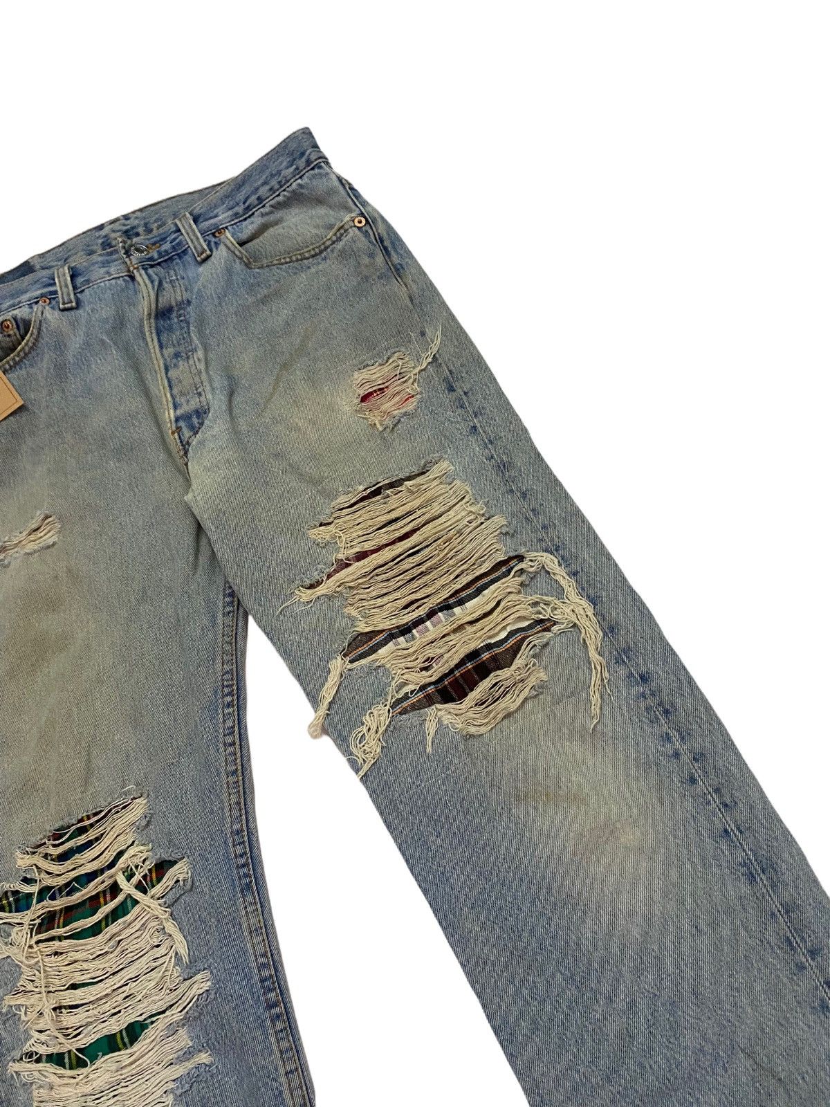 Levi's Vintage Levi's 501 Distressed Punk Bondage Style made USA Size US 32 / EU 48 - 4 Thumbnail