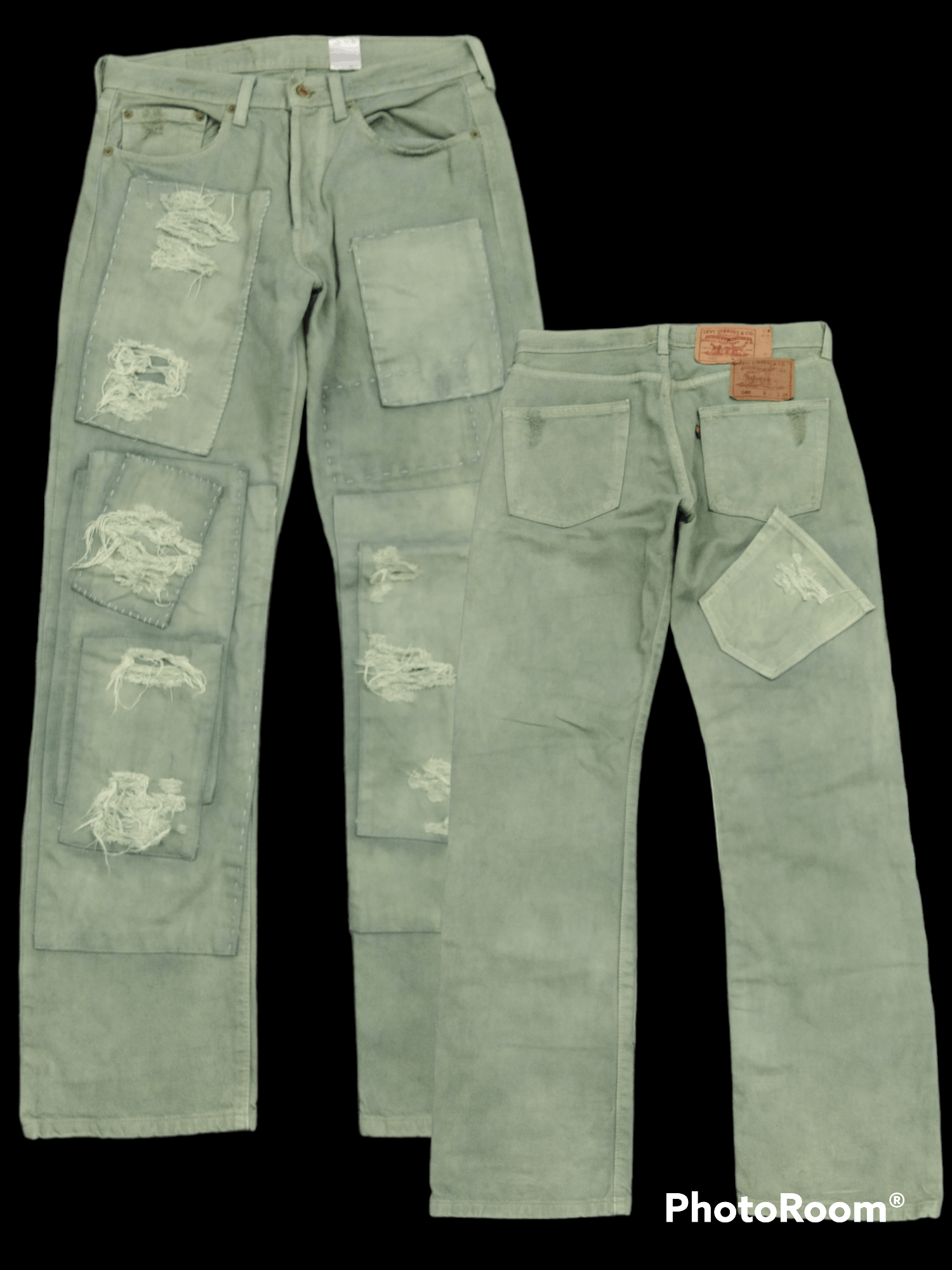 Levi's Vintage Clothing RARE PACTHWORK LEVIS VINTAGE 2000s 501x505 DENIM PANTS Size US 31 - 1 Thumbnail