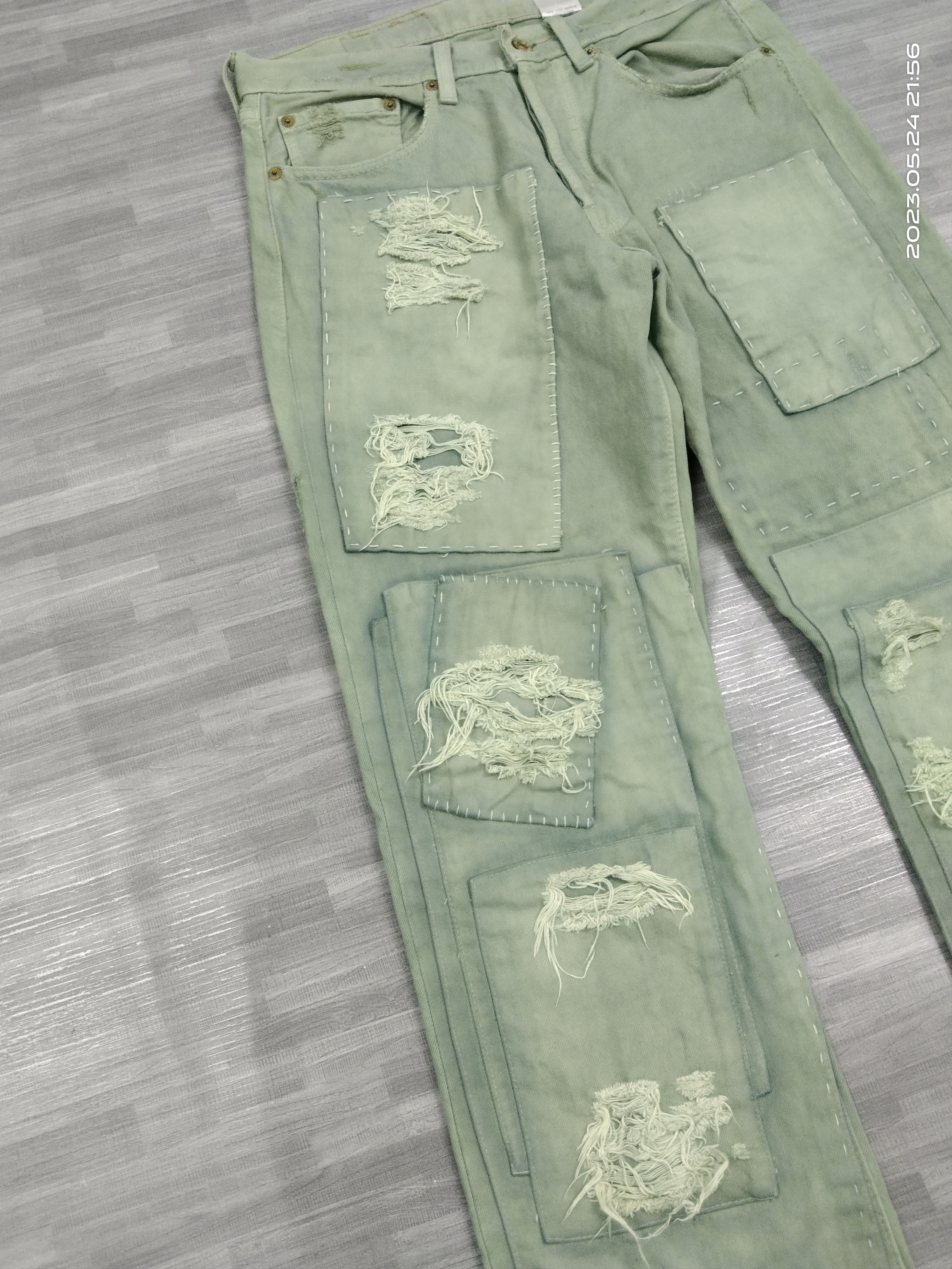 Levi's Vintage Clothing RARE PACTHWORK LEVIS VINTAGE 2000s 501x505 DENIM PANTS Size US 31 - 6 Thumbnail