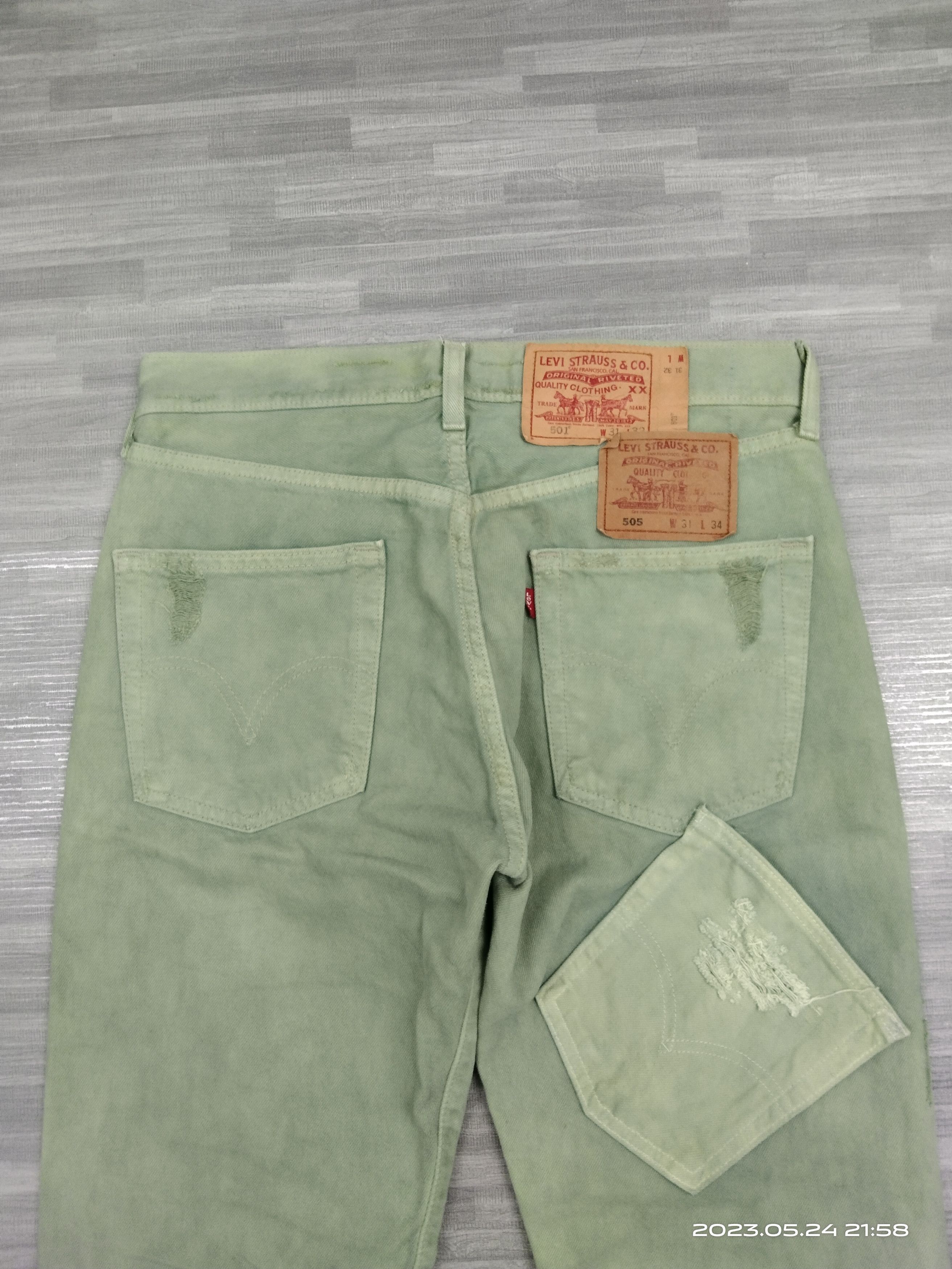 Levi's Vintage Clothing RARE PACTHWORK LEVIS VINTAGE 2000s 501x505 DENIM PANTS Size US 31 - 5 Thumbnail