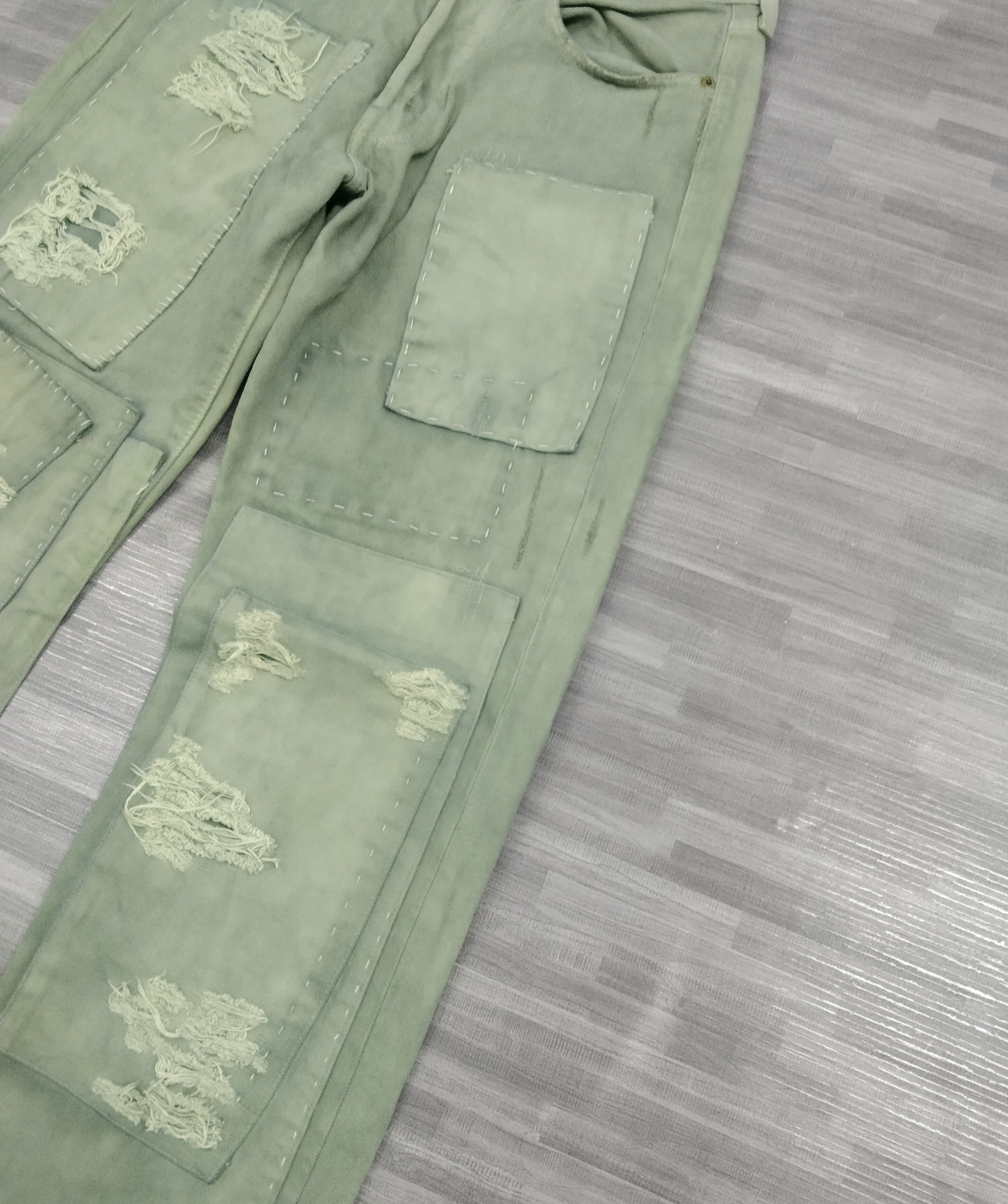 Levi's Vintage Clothing RARE PACTHWORK LEVIS VINTAGE 2000s 501x505 DENIM PANTS Size US 31 - 7 Thumbnail