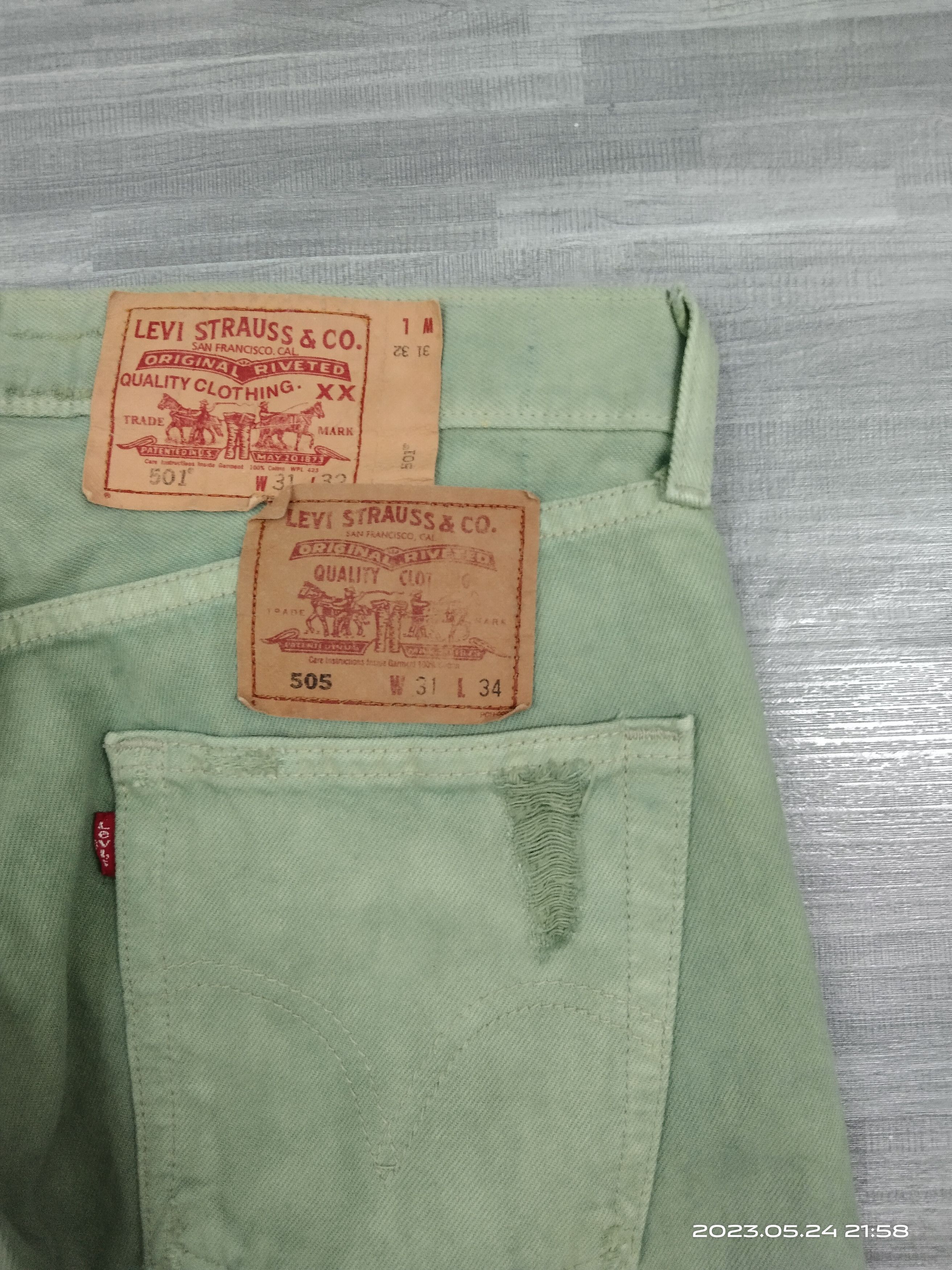 Levi's Vintage Clothing RARE PACTHWORK LEVIS VINTAGE 2000s 501x505 DENIM PANTS Size US 31 - 10 Thumbnail