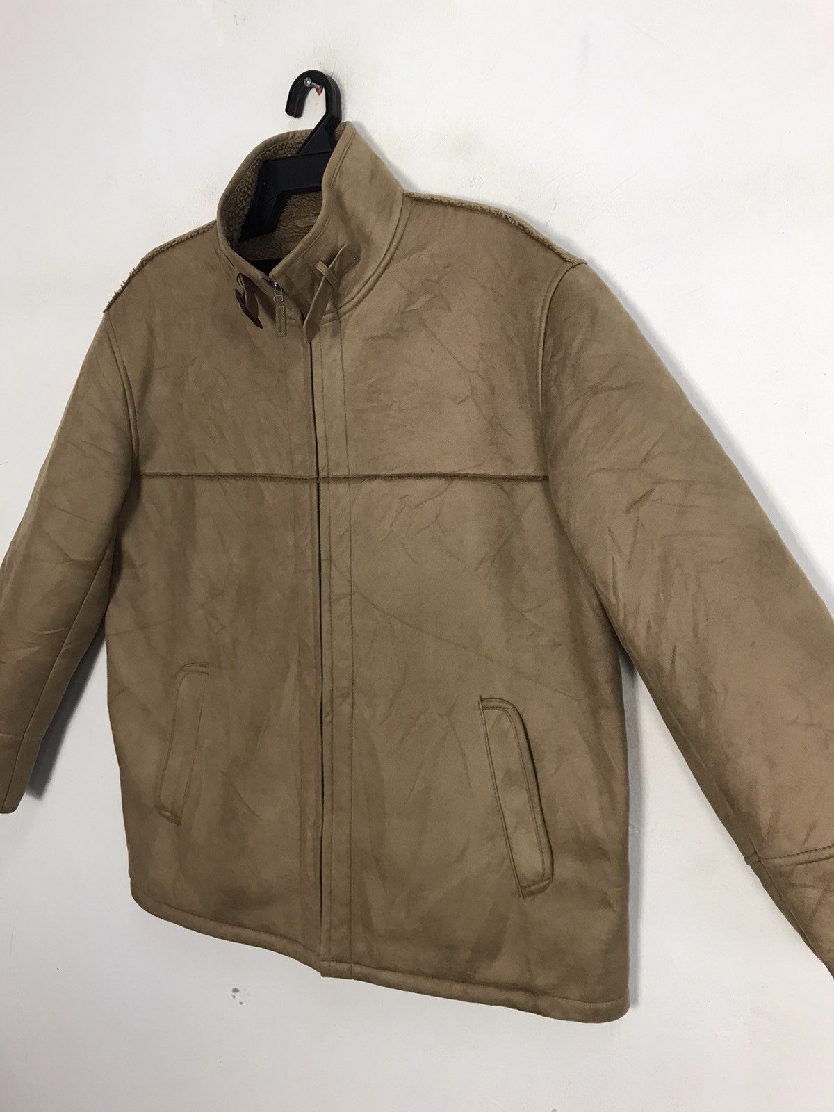 Japanese Brand × Vintage Crocodile Shearling Sherpa Jacket Double Pocket K2244j Size US XL / EU 56 / 4 - 2 Thumbnail