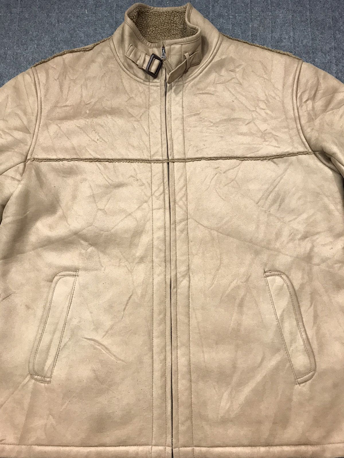 Japanese Brand × Vintage Crocodile Shearling Sherpa Jacket Double Pocket K2244j Size US XL / EU 56 / 4 - 4 Thumbnail