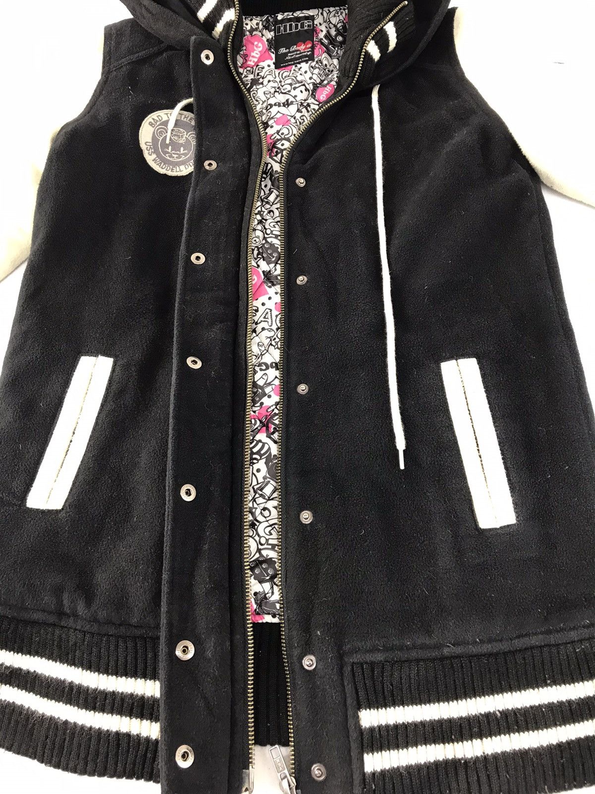Japanese Brand HBG Varsity Hoodies Jacket Wool Snap Button Classic Modern Size US S / EU 44-46 / 1 - 6 Thumbnail