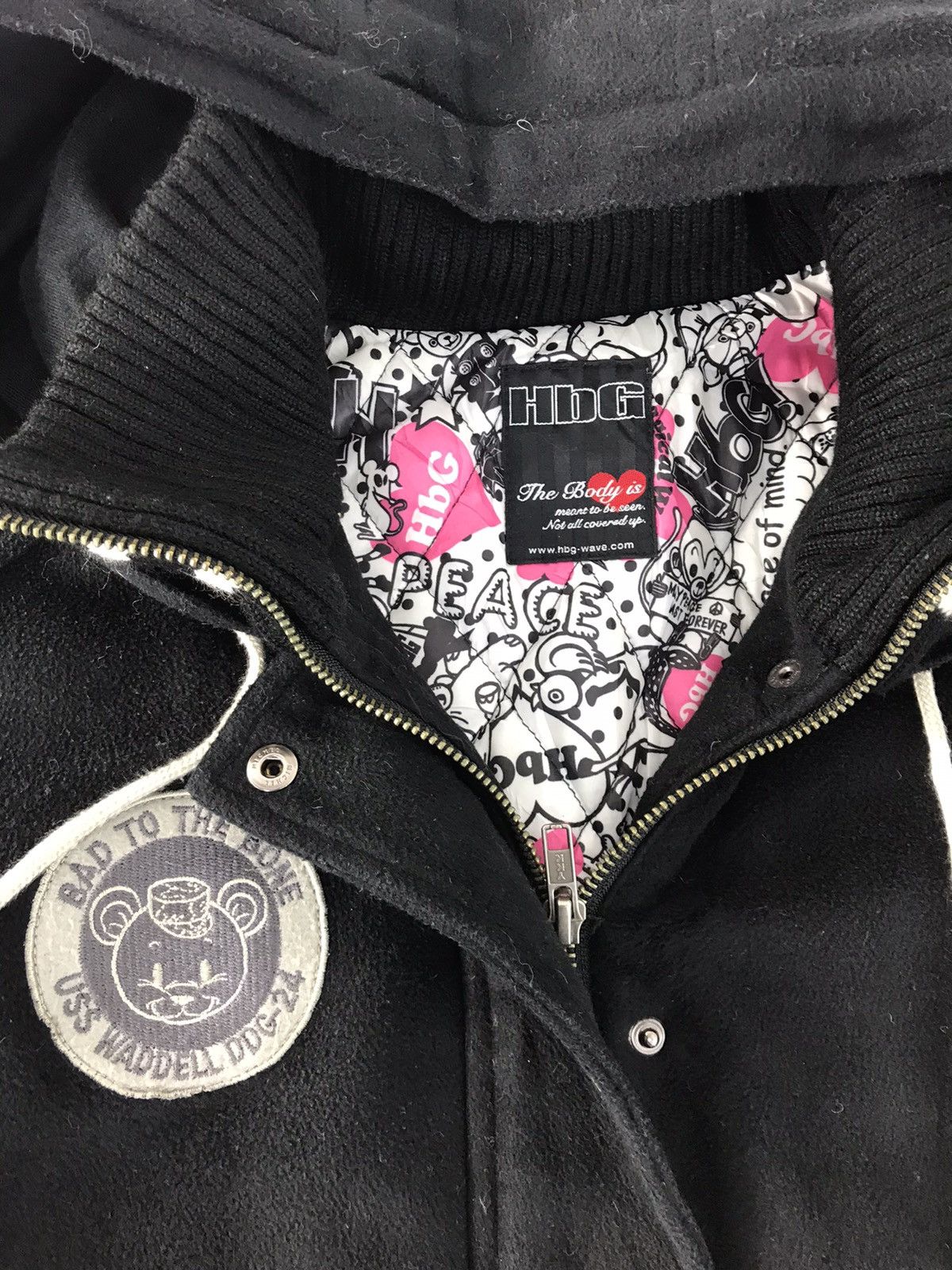 Japanese Brand HBG Varsity Hoodies Jacket Wool Snap Button Classic Modern Size US S / EU 44-46 / 1 - 5 Thumbnail