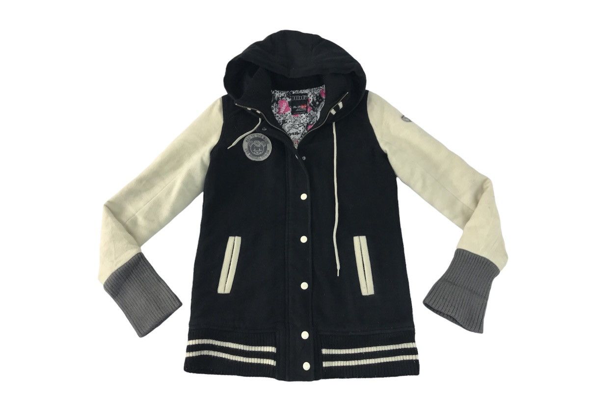 HBG Varsity Hoodies Jacket Wool Snap Button Classic Modern