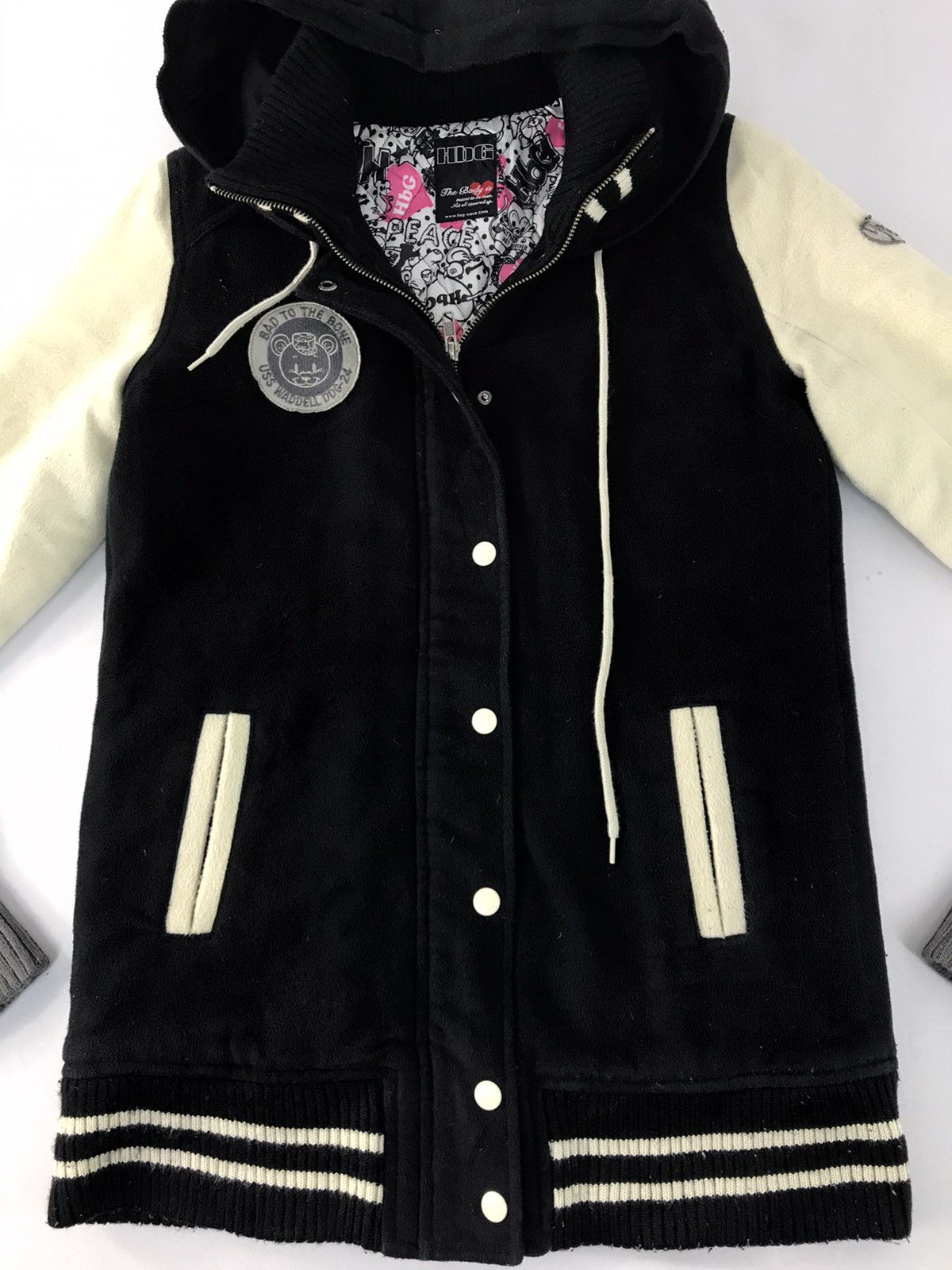 Japanese Brand HBG Varsity Hoodies Jacket Wool Snap Button Classic Modern Size US S / EU 44-46 / 1 - 3 Thumbnail