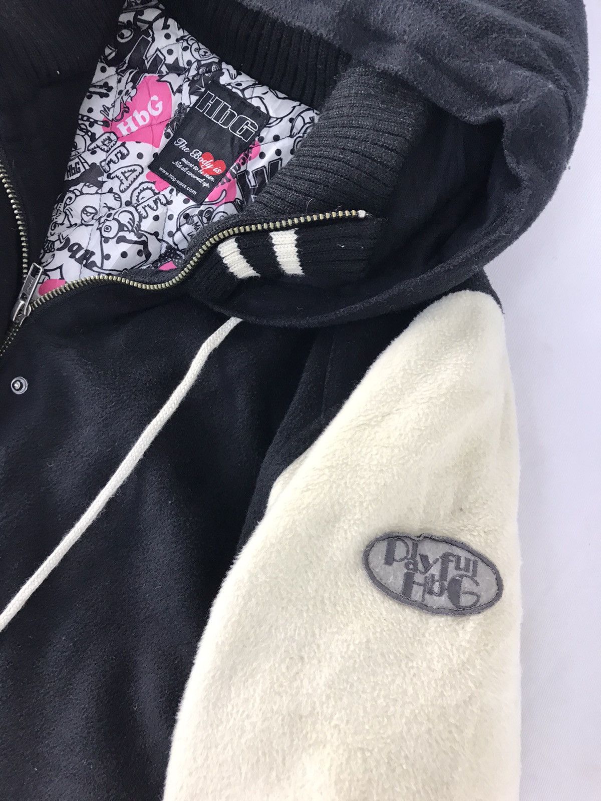 Japanese Brand HBG Varsity Hoodies Jacket Wool Snap Button Classic Modern Size US S / EU 44-46 / 1 - 4 Thumbnail