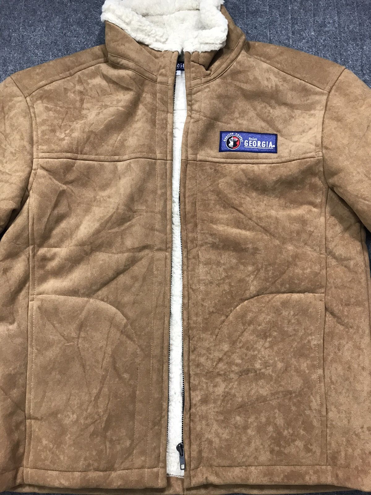 Vintage Georgia Shearling Sherpa Jacket Zipper Double Pocket Size US L / EU 52-54 / 3 - 7 Thumbnail