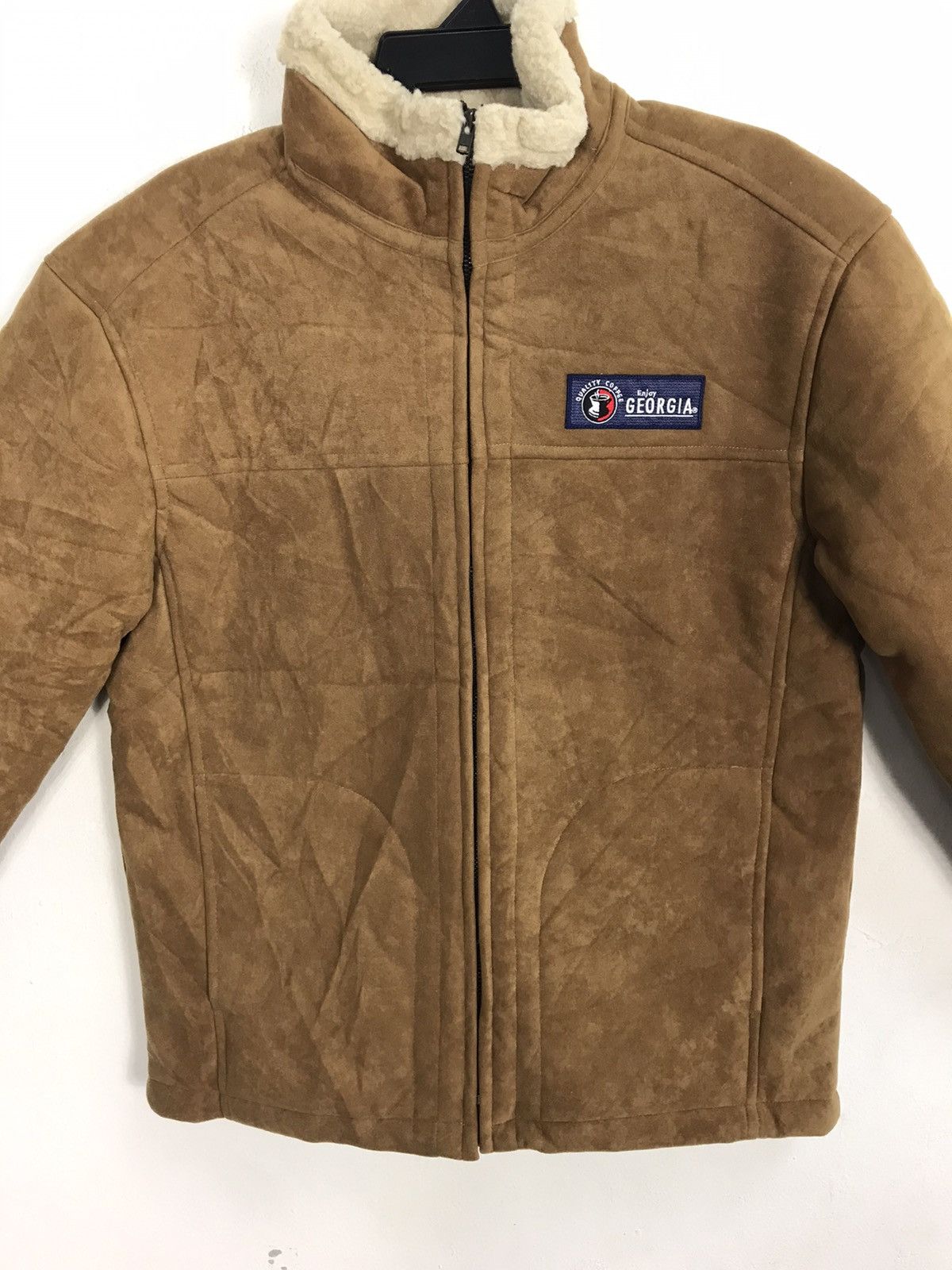 Vintage Georgia Shearling Sherpa Jacket Zipper Double Pocket Size US L / EU 52-54 / 3 - 4 Thumbnail