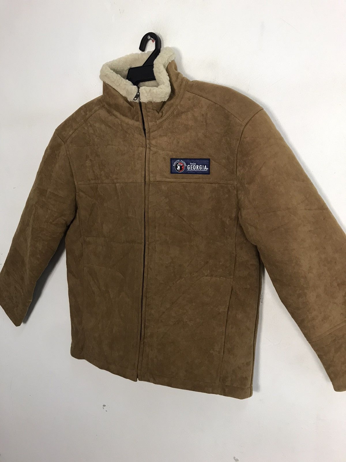 Vintage Georgia Shearling Sherpa Jacket Zipper Double Pocket Size US L / EU 52-54 / 3 - 3 Thumbnail