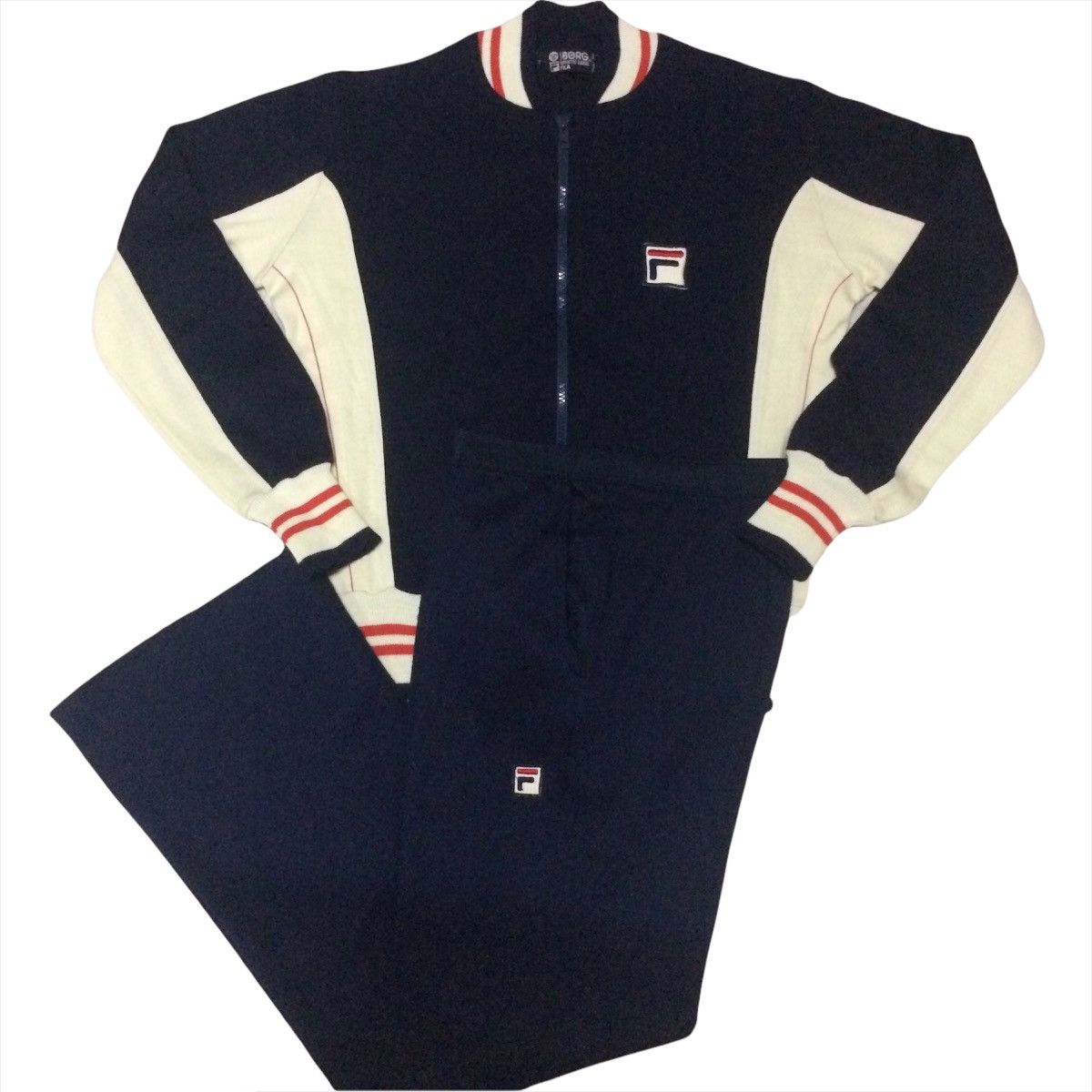 Bjorn Borg × Fila × Vintage Vintage 80s Fila Bjorn Borg MK1 White Line Size US S / EU 44-46 / 1 - 1 Thumbnail