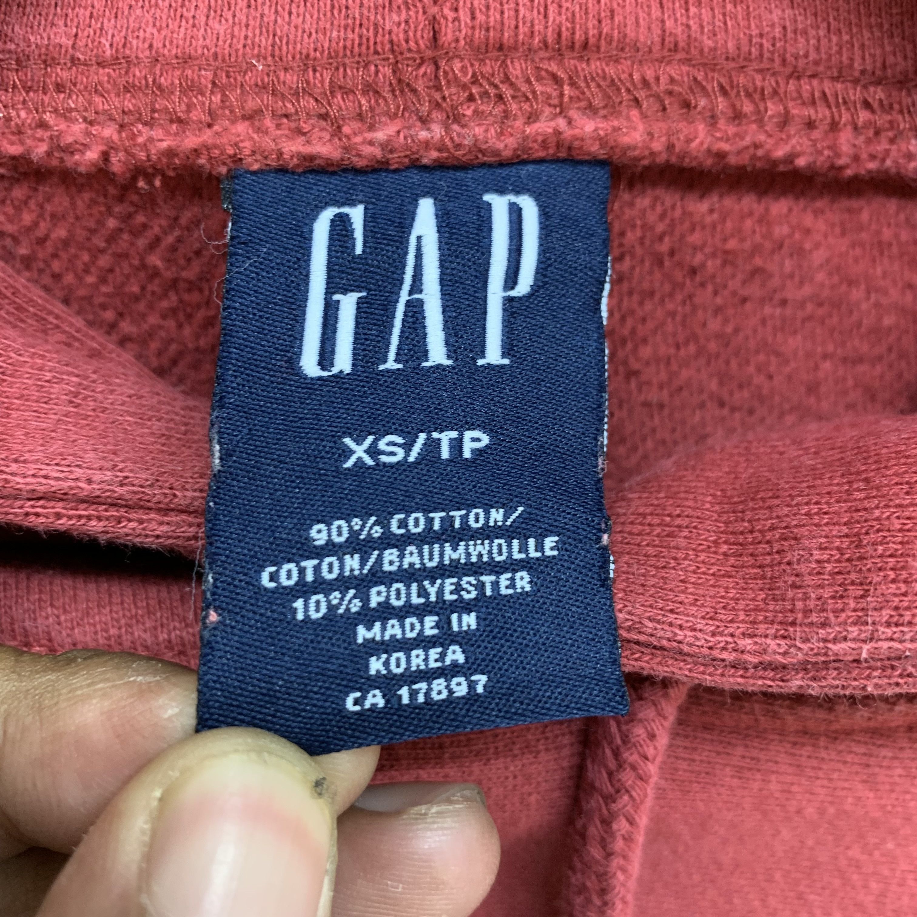 Gap Vintage Gap Plain Oversized Pullover Red Hoodies #3766-131 Size US XS / EU 42 / 0 - 6 Thumbnail