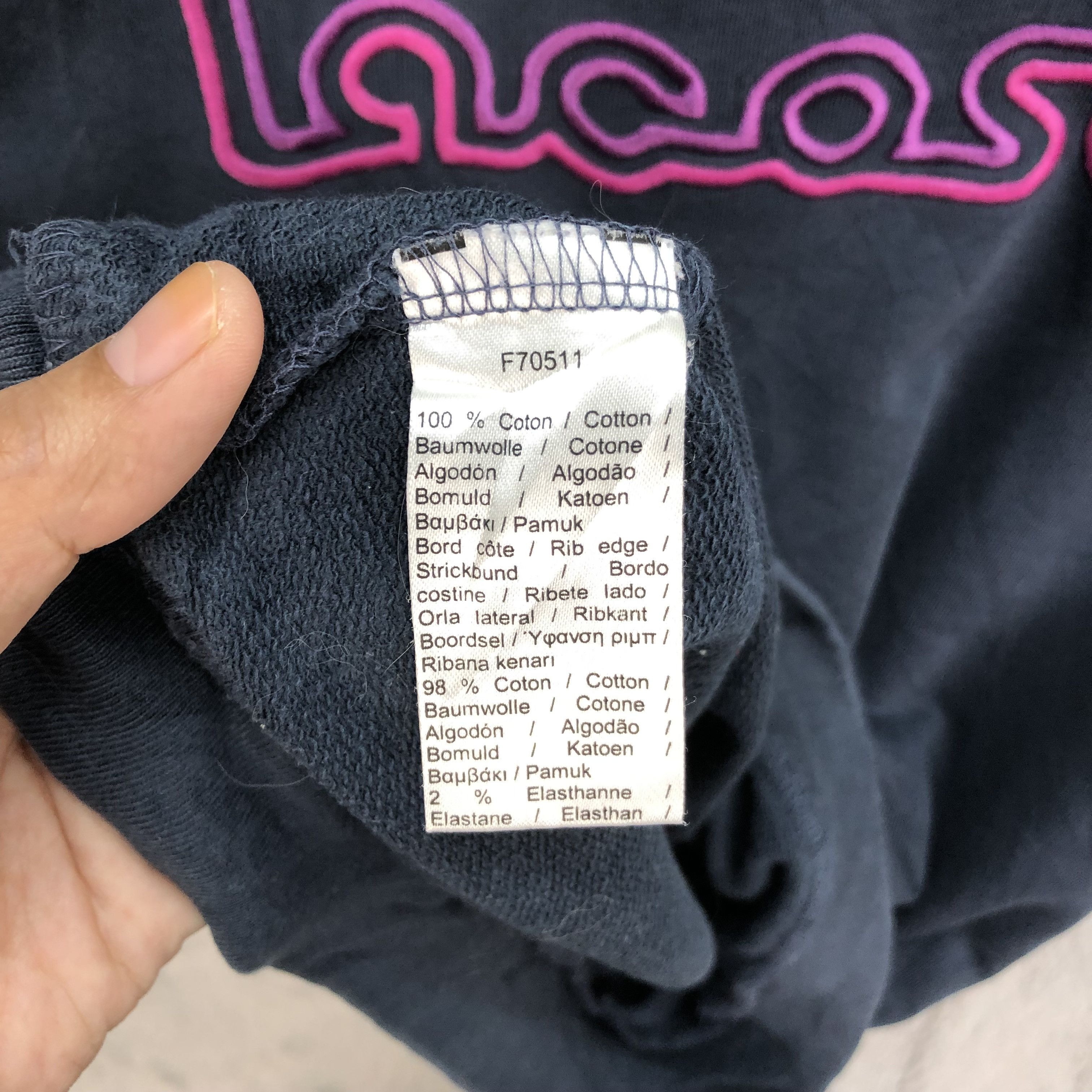 Lacoste Lacoste Embroidery Big Logo Sweatshirts #5019-34 Size S / US 4 / IT 40 - 8 Thumbnail