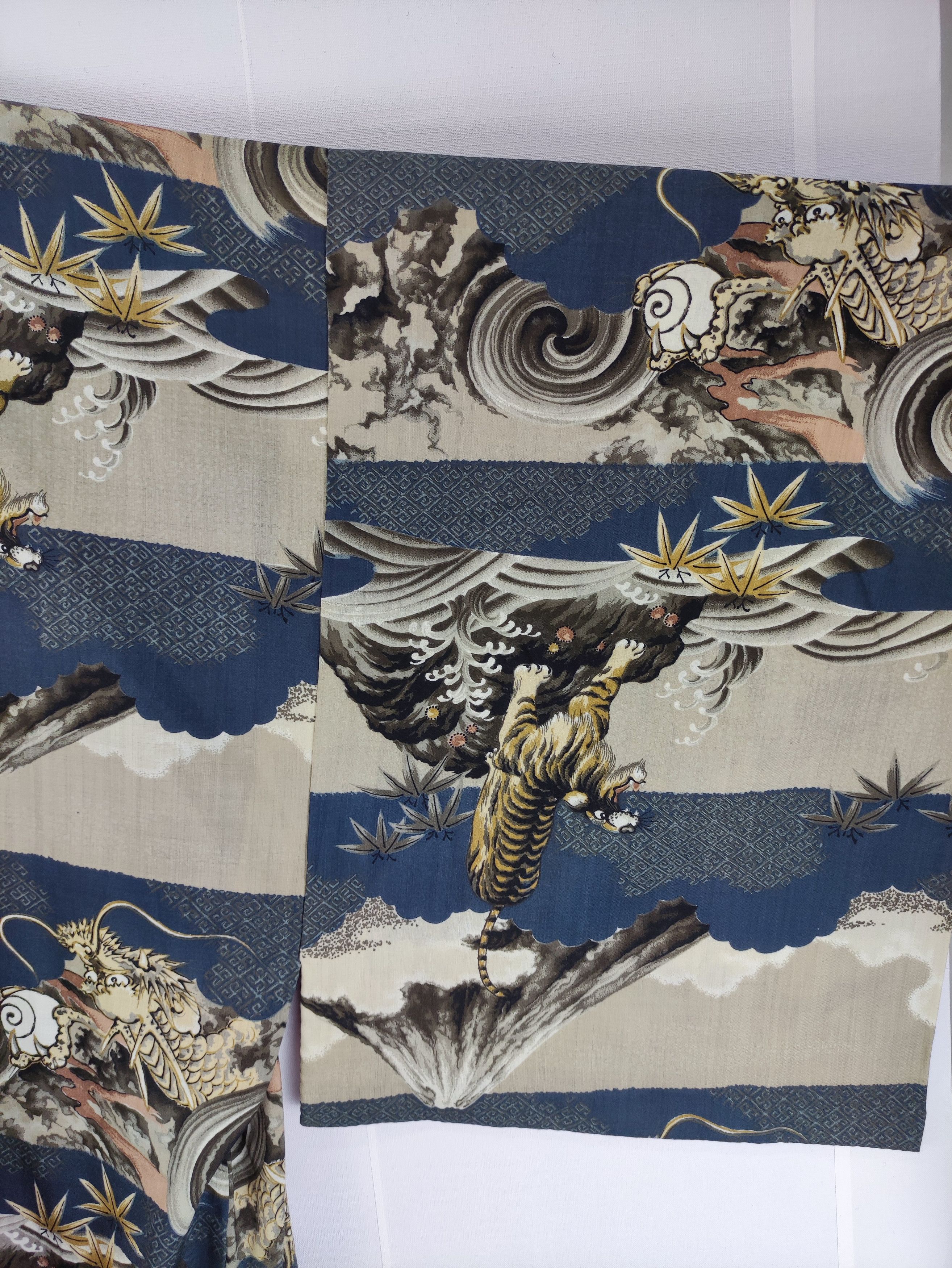 Komono Vintage Japanese Traditional kimono Dragon Tiger Fullprint Size US XXL / EU 58 / 5 - 4 Thumbnail