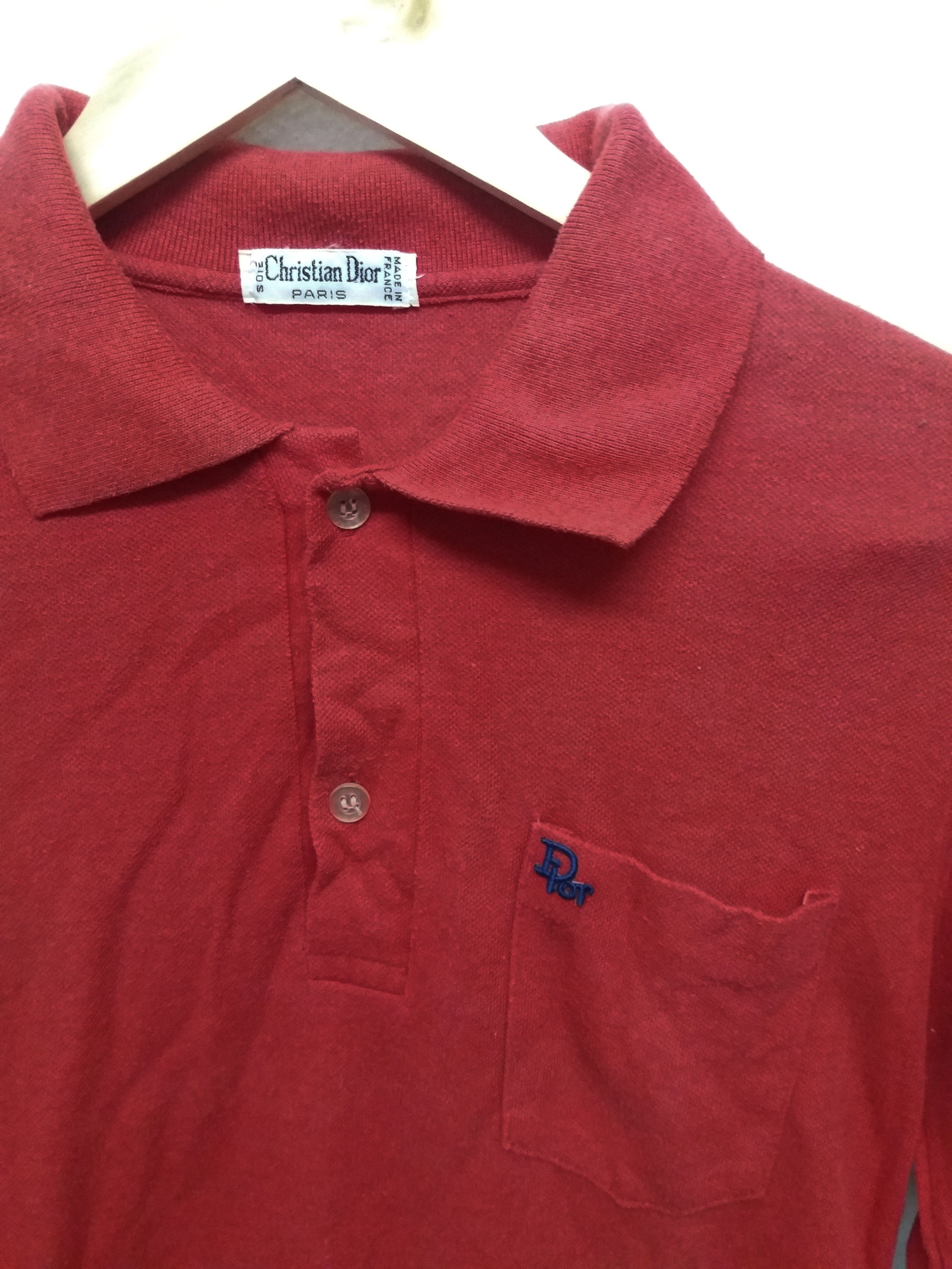 Vintage christian dior polo single pocket dior embroidery
