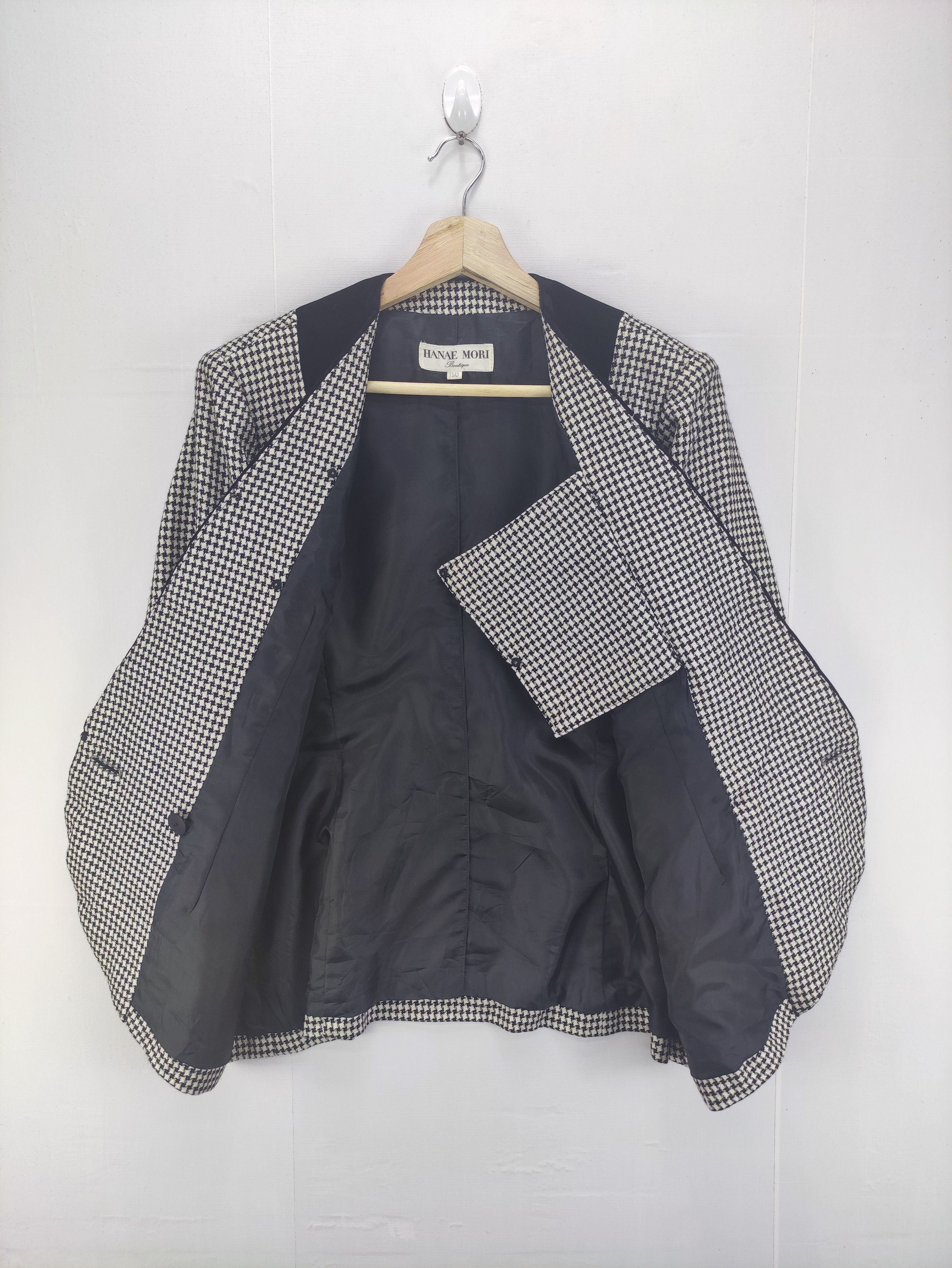 Hanae Mori Vintage Hanae Mori Houndstooth Jacket Single Breasted Size S / US 4 / IT 40 - 4 Thumbnail