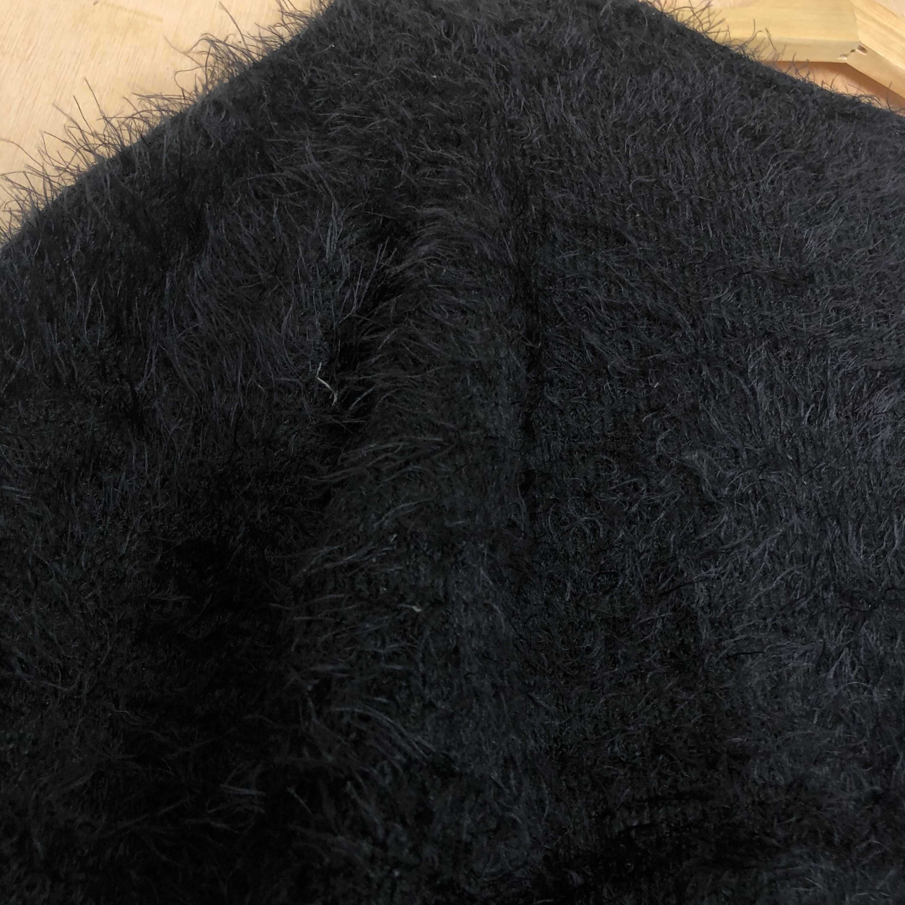 Homespun Knitwear DLL Ac By Alpha Cubic Black shaggy fur mohair Knitwear #c034 Size S / US 4 / IT 40 - 11 Thumbnail