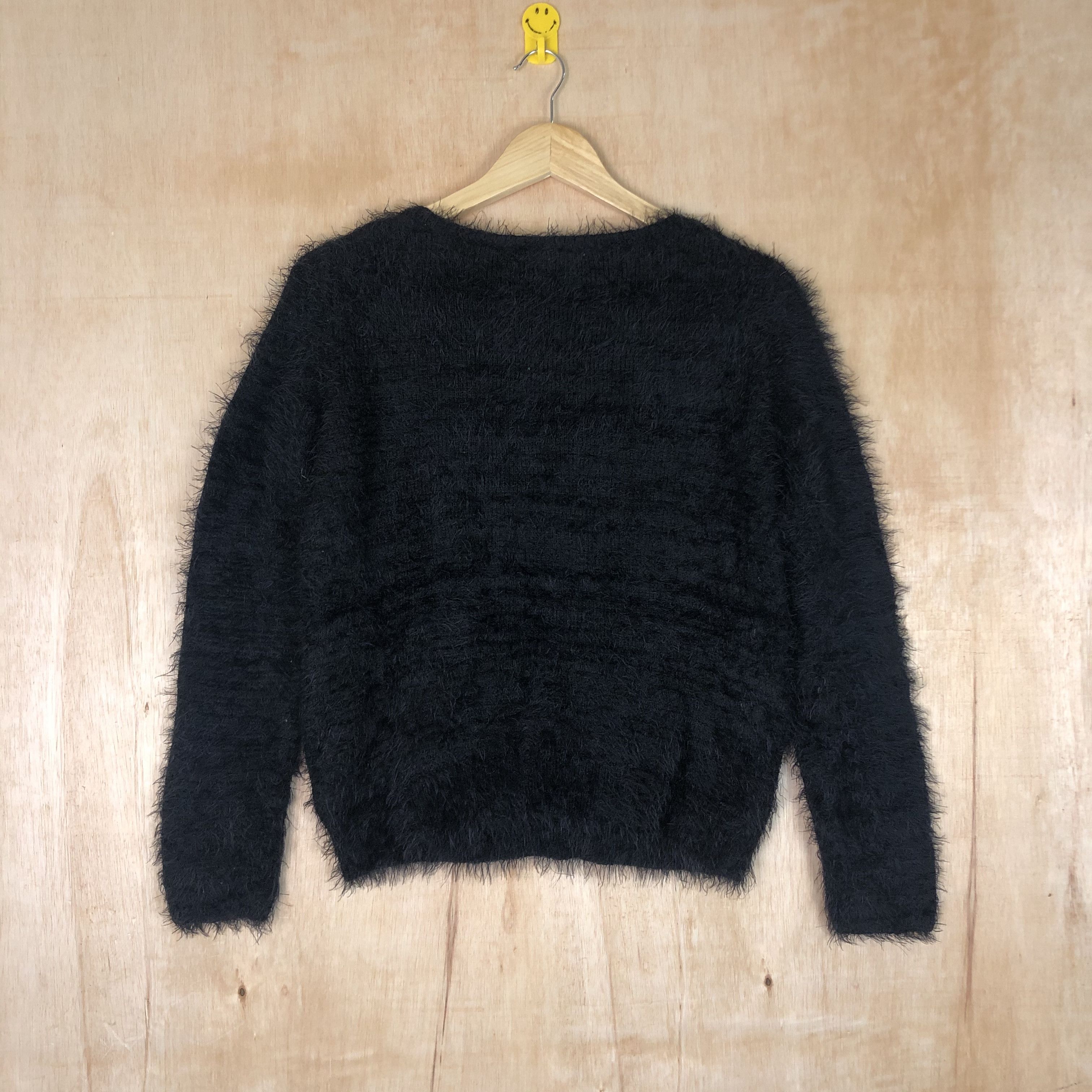 Homespun Knitwear DLL Ac By Alpha Cubic Black shaggy fur mohair Knitwear #c034 Size S / US 4 / IT 40 - 8 Thumbnail