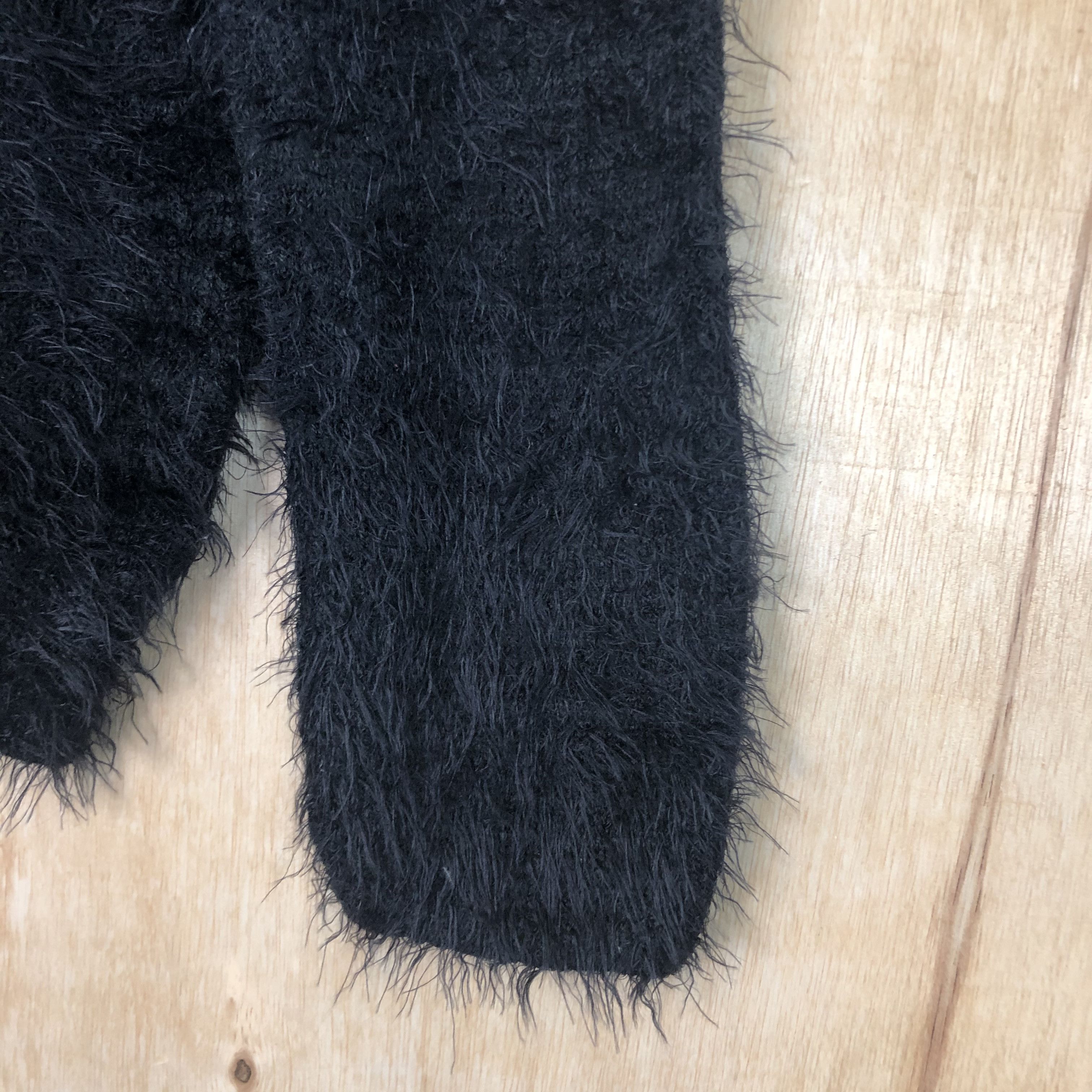 Homespun Knitwear DLL Ac By Alpha Cubic Black shaggy fur mohair Knitwear #c034 Size S / US 4 / IT 40 - 3 Thumbnail