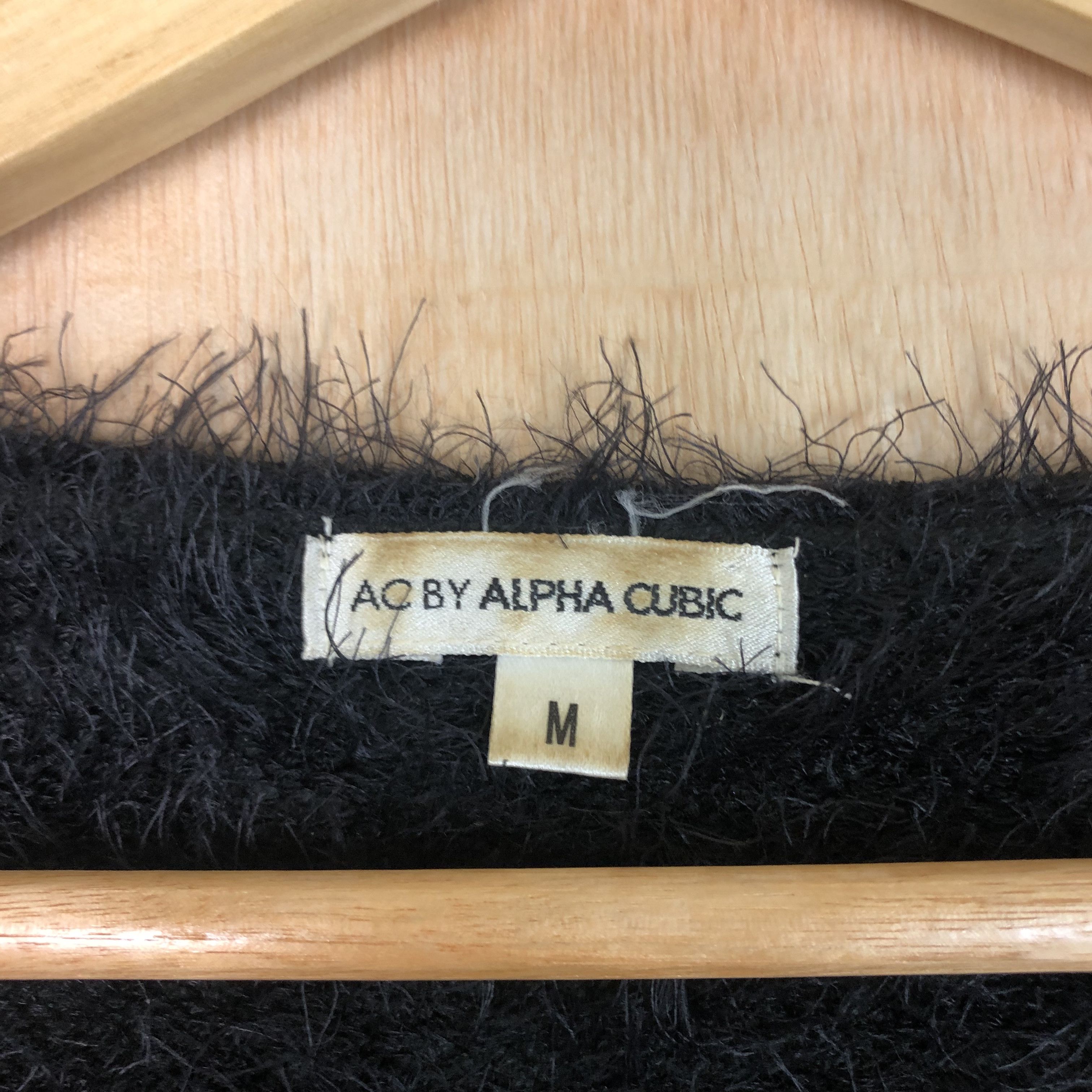 Homespun Knitwear DLL Ac By Alpha Cubic Black shaggy fur mohair Knitwear #c034 Size S / US 4 / IT 40 - 7 Thumbnail