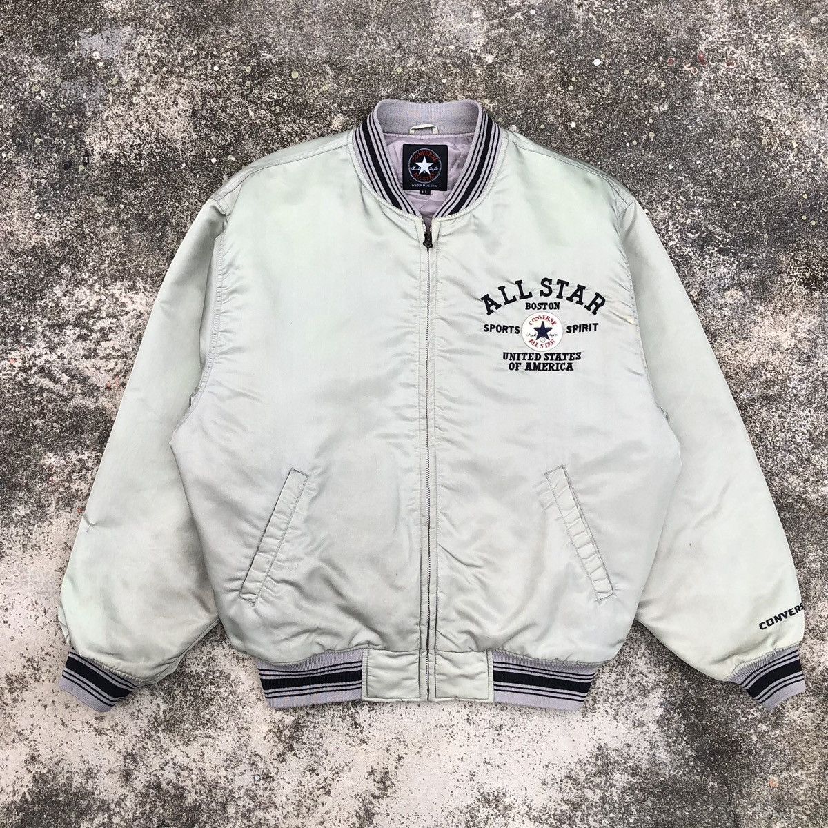 Converse VTG Converse Chuck Taylor Embroidered Logo Bomber Jacket Size US L / EU 52-54 / 3 - 5 Thumbnail