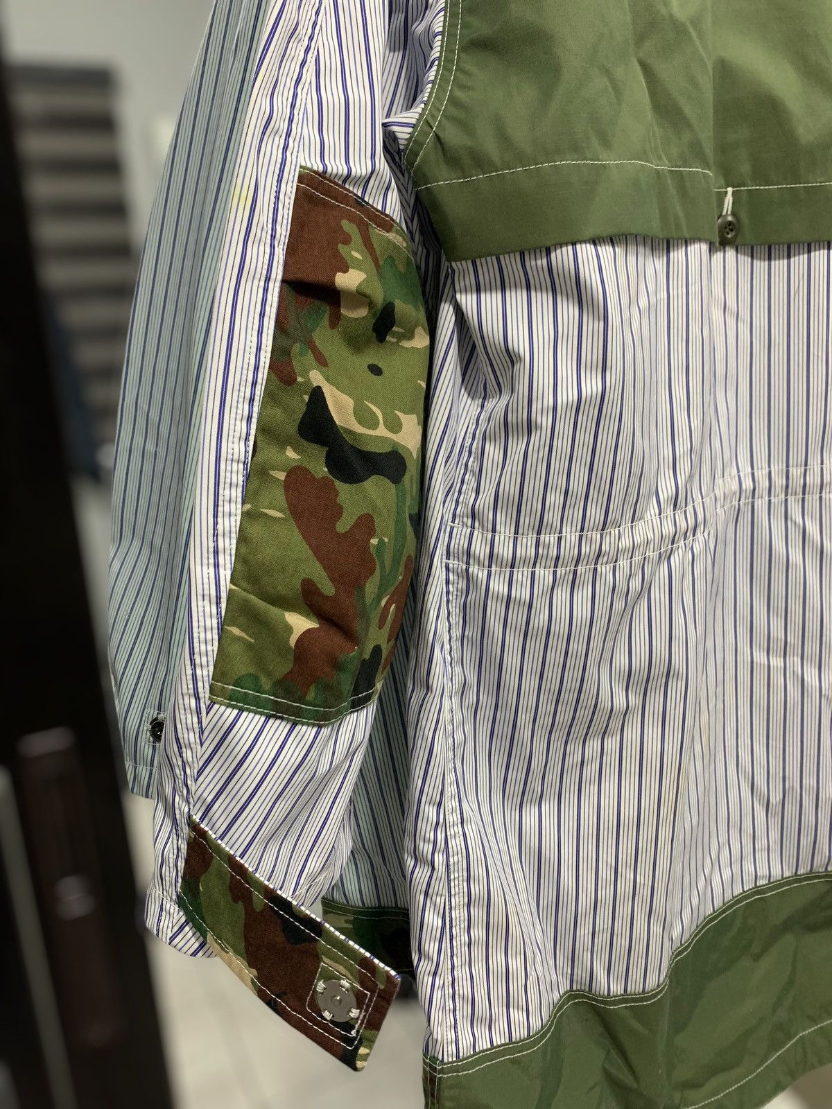 Junya Watanabe RUNWAY SS19 Camouflage - Stripe Paneled Coat Size US XS / EU 42 / 0 - 9 Thumbnail