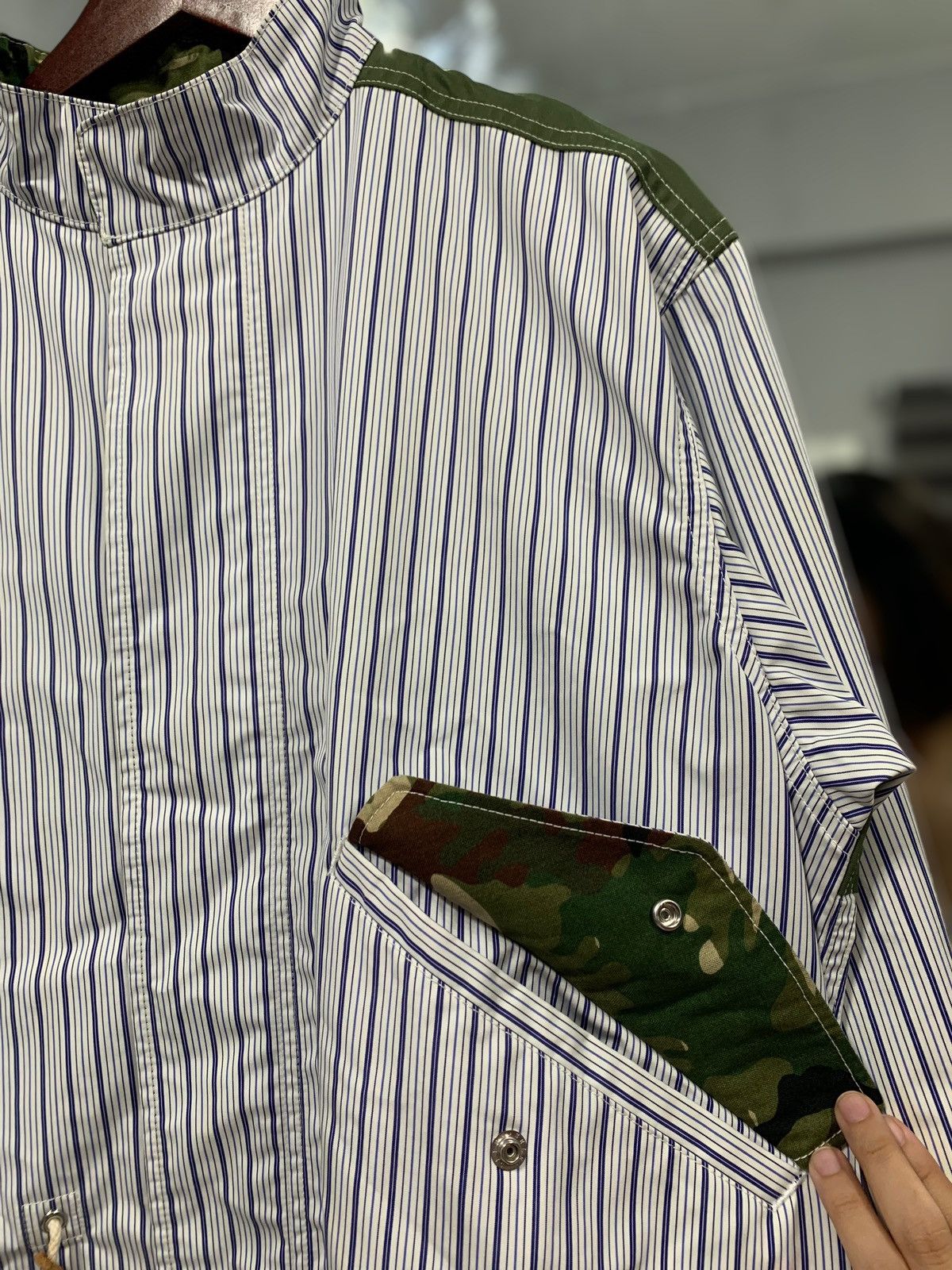 Junya Watanabe RUNWAY SS19 Camouflage - Stripe Paneled Coat Size US XS / EU 42 / 0 - 3 Thumbnail