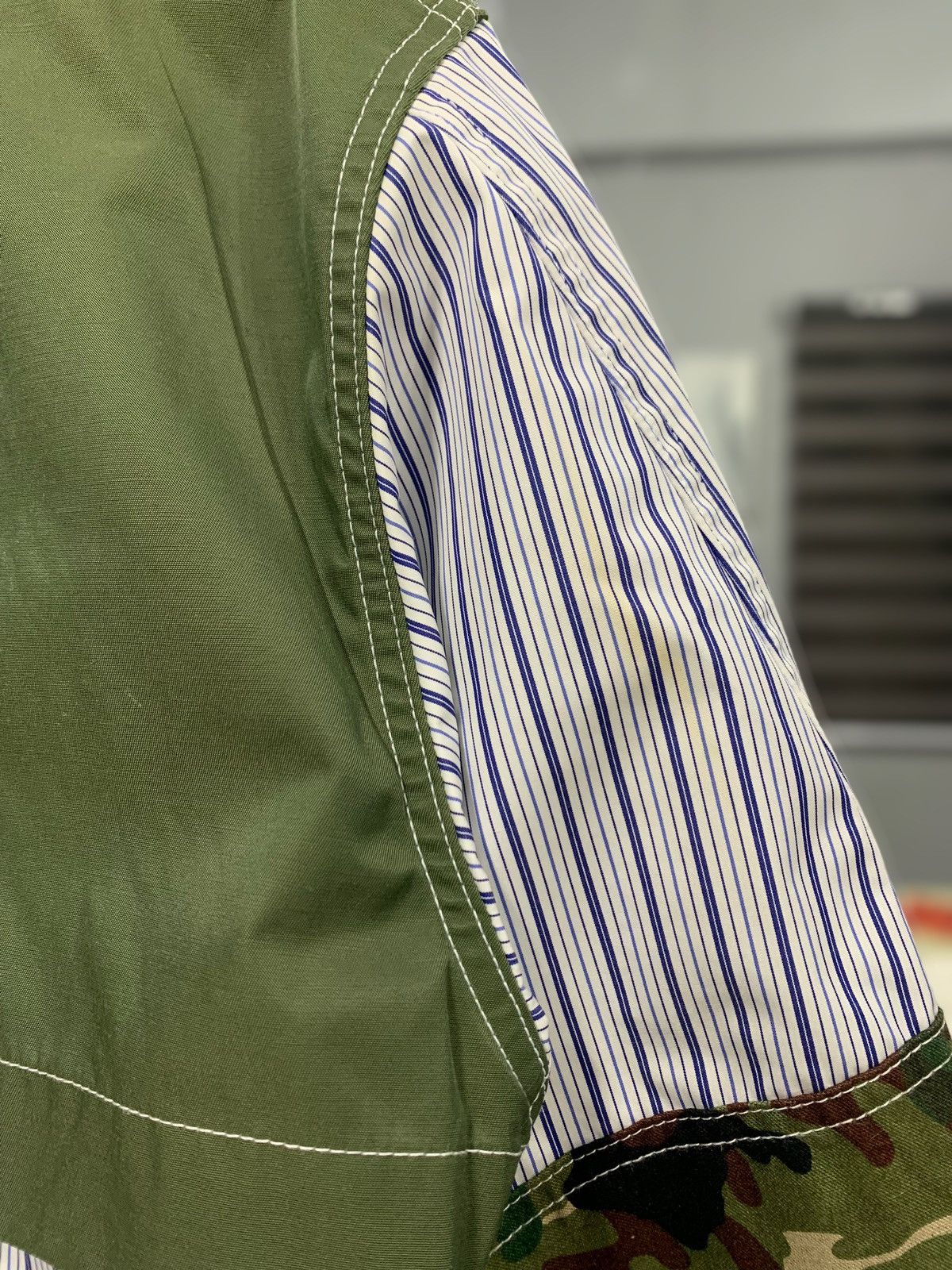 Junya Watanabe RUNWAY SS19 Camouflage - Stripe Paneled Coat Size US XS / EU 42 / 0 - 7 Thumbnail
