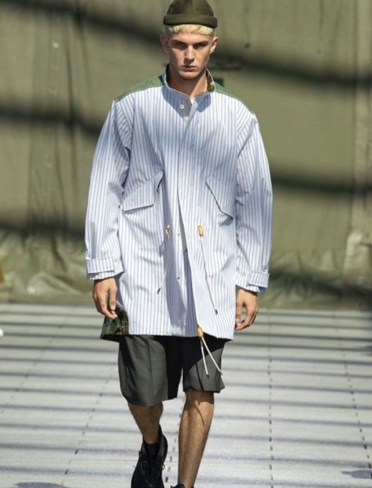 RUNWAY SS19 Camouflage - Stripe Paneled Coat